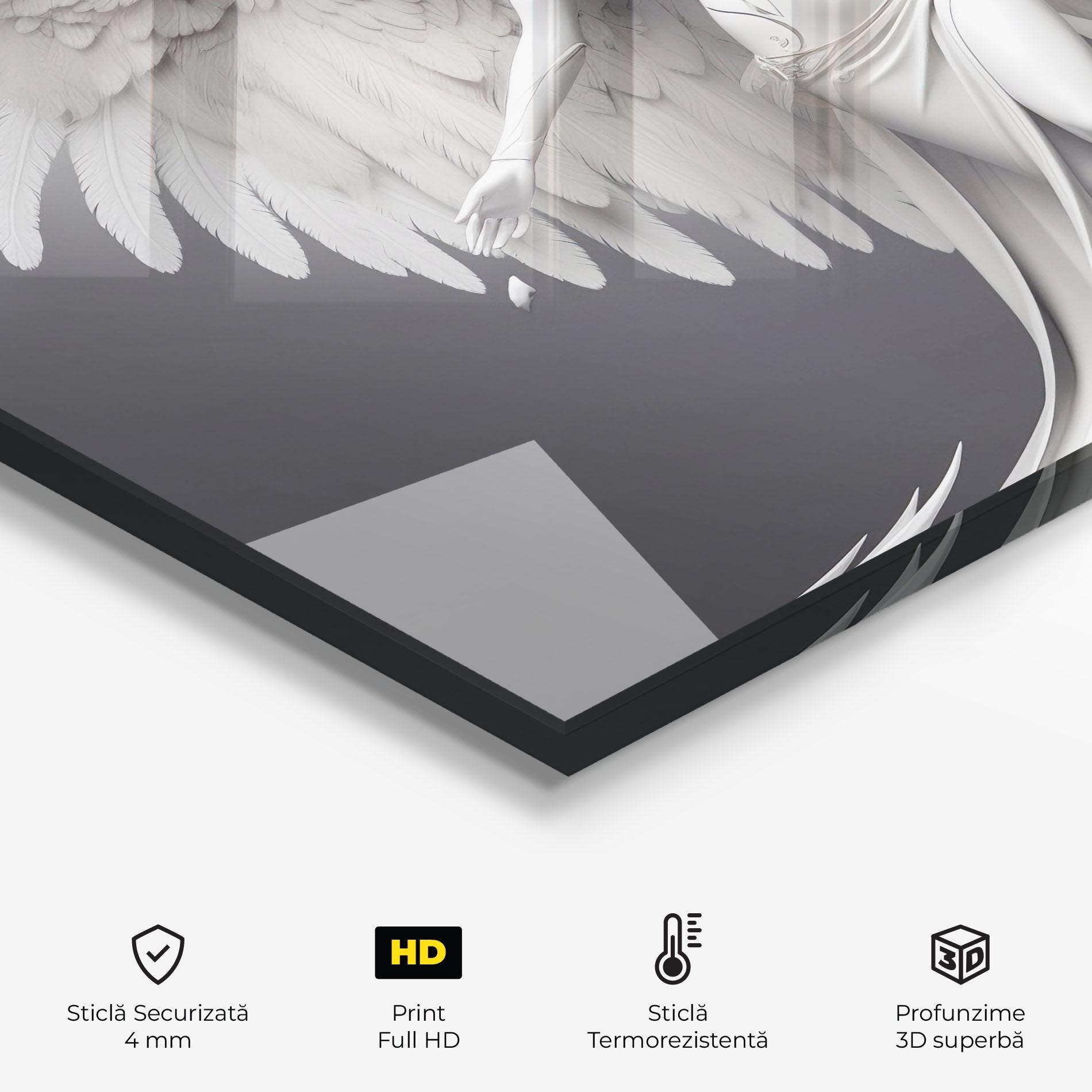 Panou Sticla Bucatarie White Stone Woman mockup 2