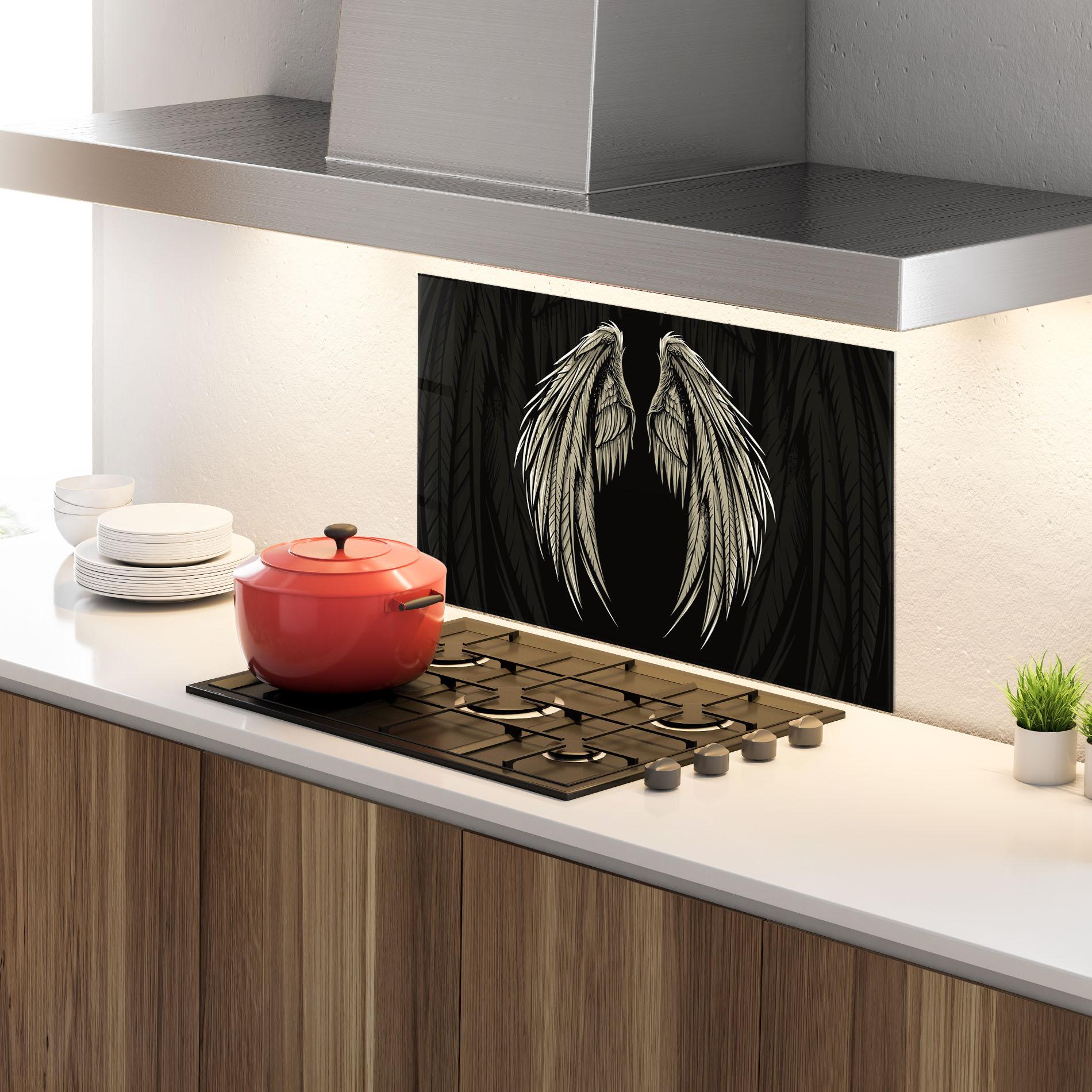 Panou Sticla Bucatarie Angel Wing mockup 4