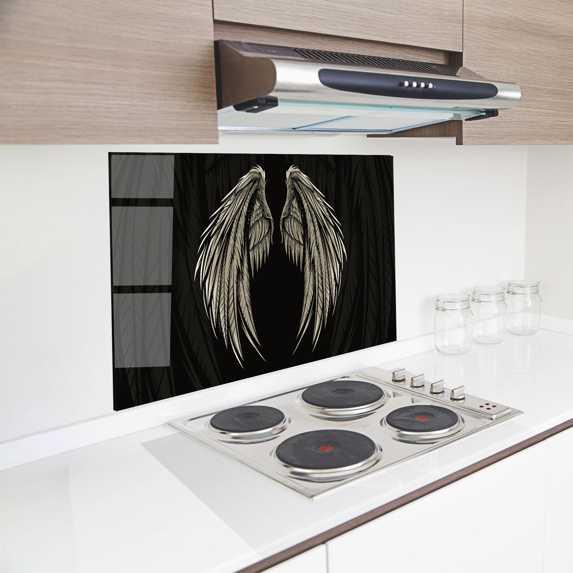 Panou Sticla Bucatarie Angel Wing mockup 8