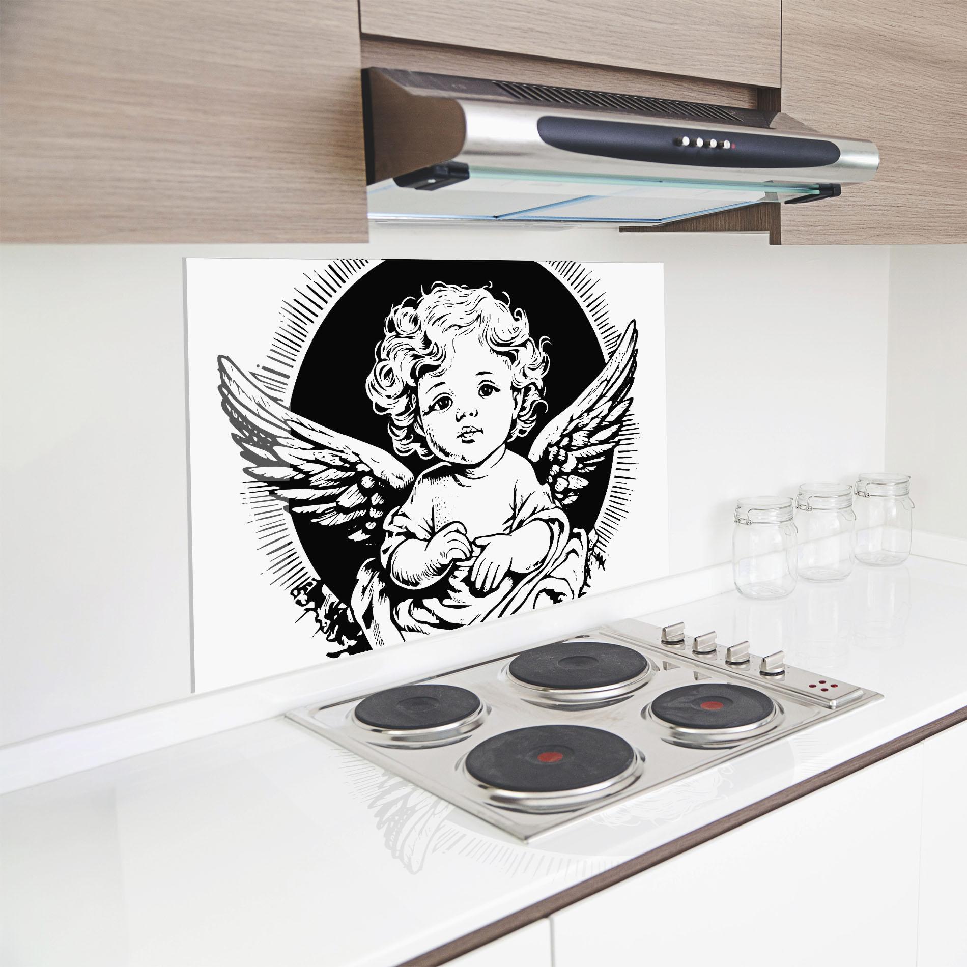 Panou Sticla Bucatarie Cute Baby Angel mockup 8