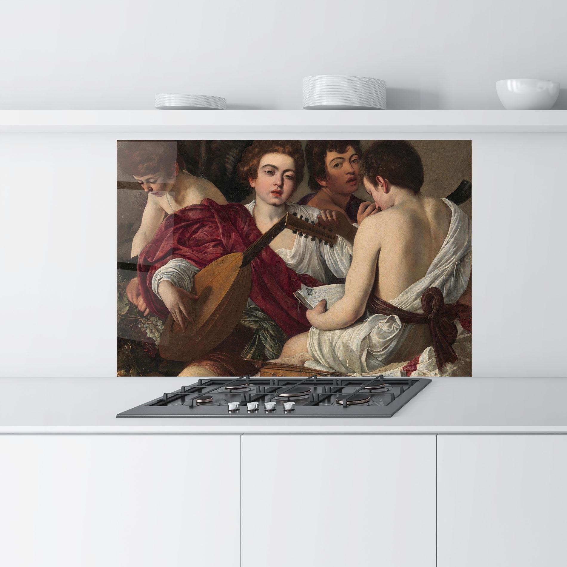 Panou Sticla Bucatarie Caravaggio Musici mockup 9