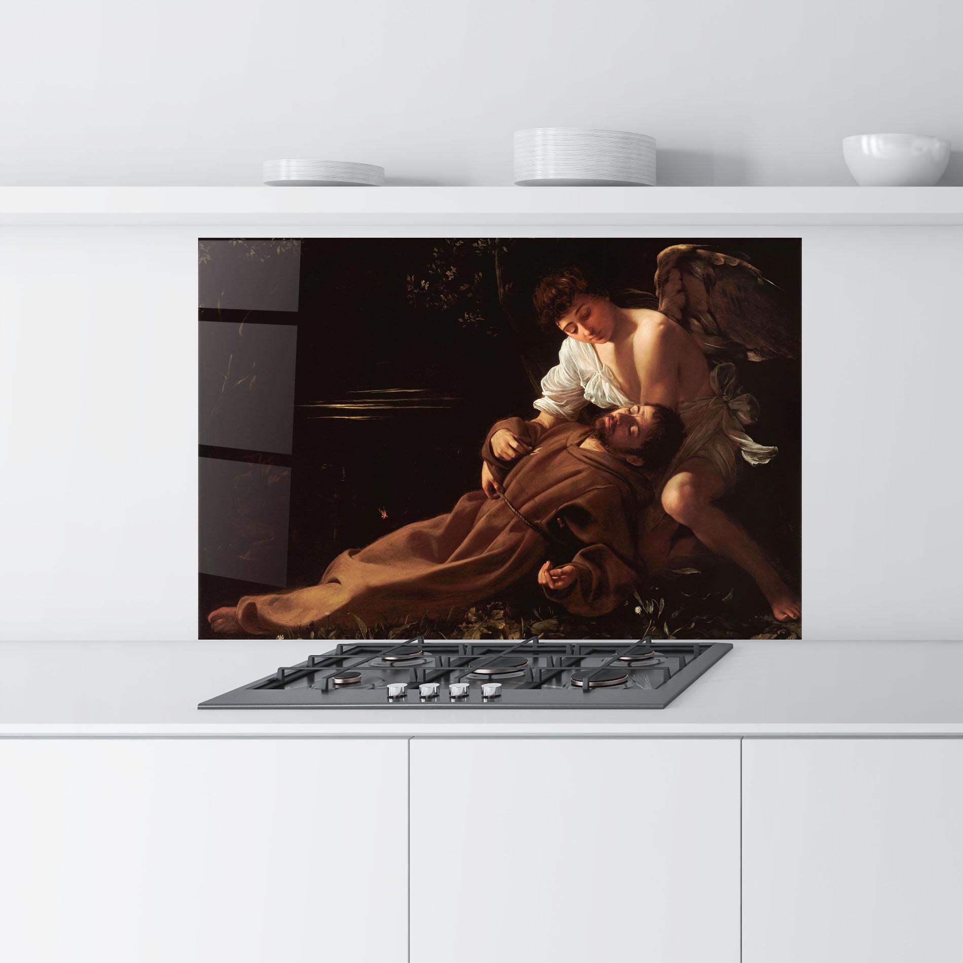 Panou Sticla Bucatarie Francis Of Assisi In Ecstasy mockup 9