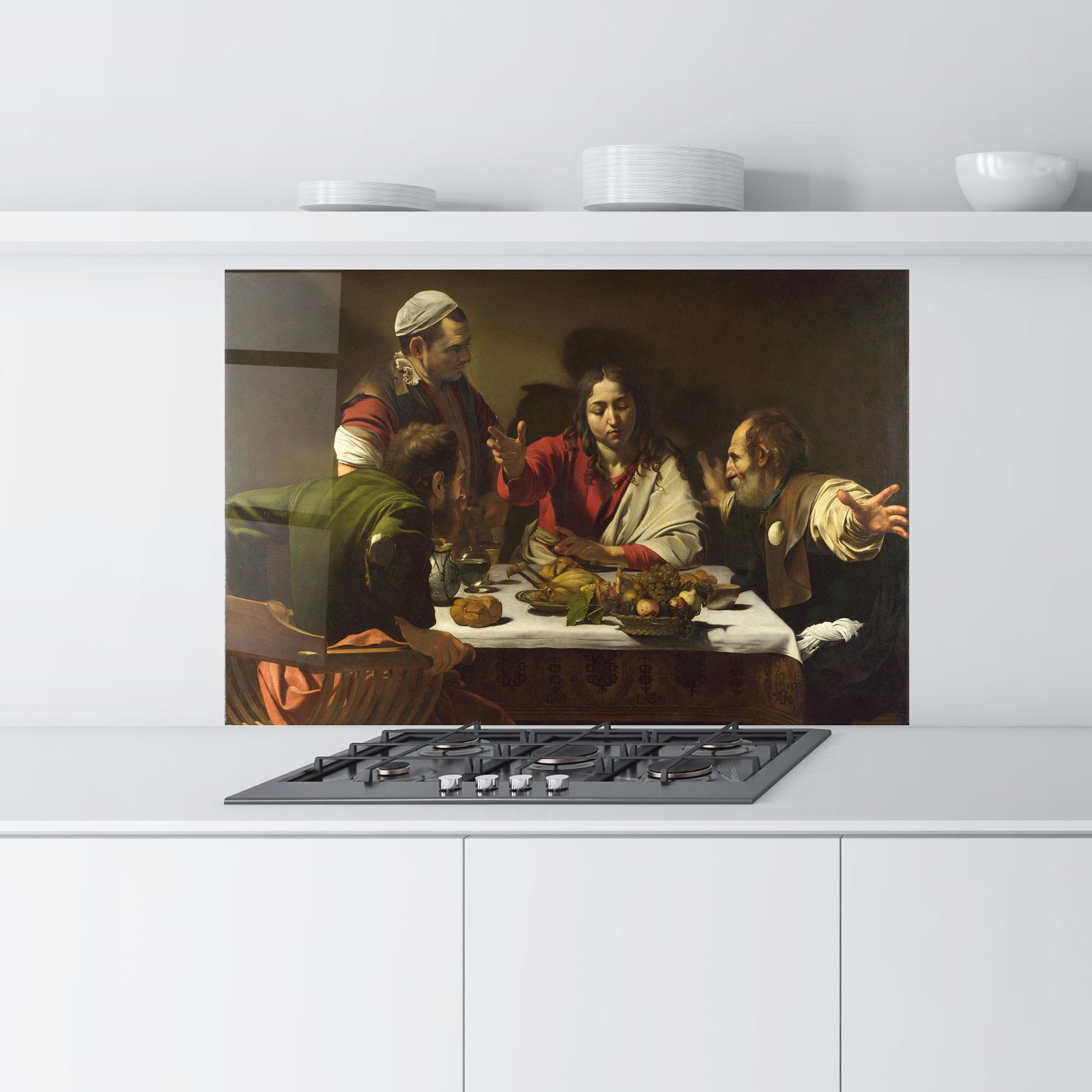 Panou Sticla Bucatarie Supper At Emmaus mockup 9