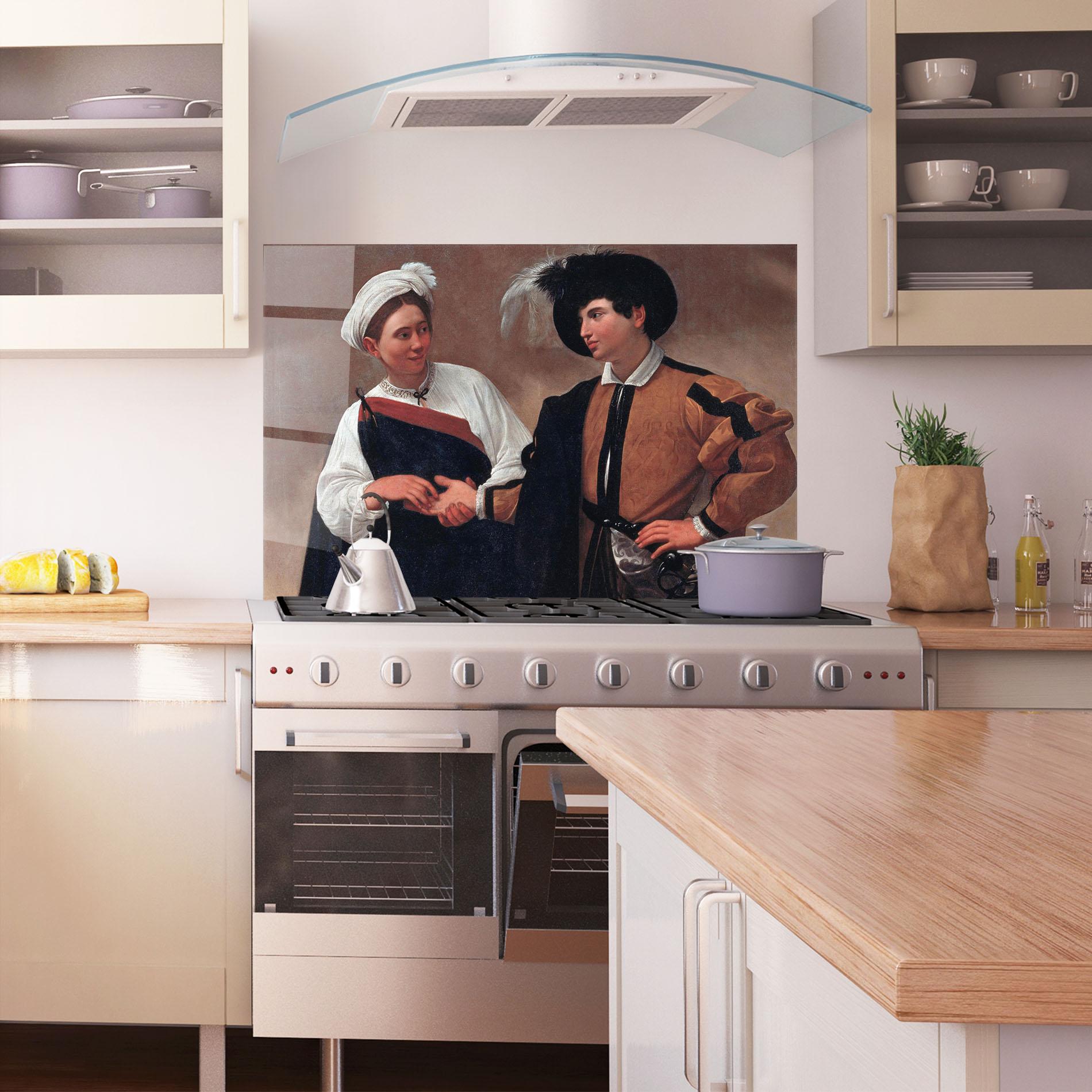 Panou Sticla Bucatarie Caravaggio Good Luck mockup 1