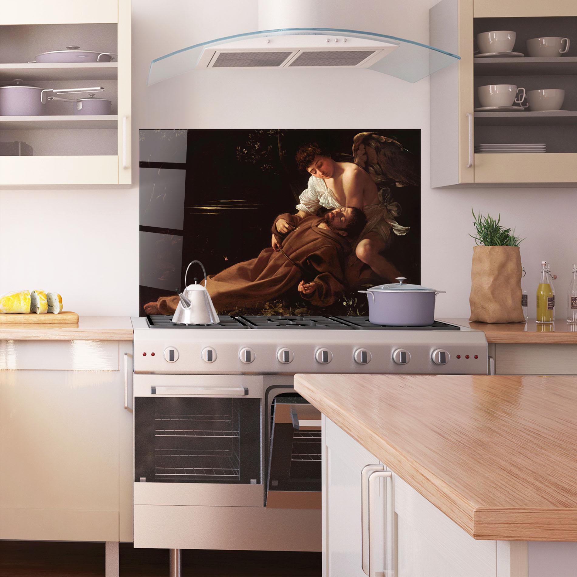 Panou Sticla Bucatarie Francis Of Assisi In Ecstasy mockup 1