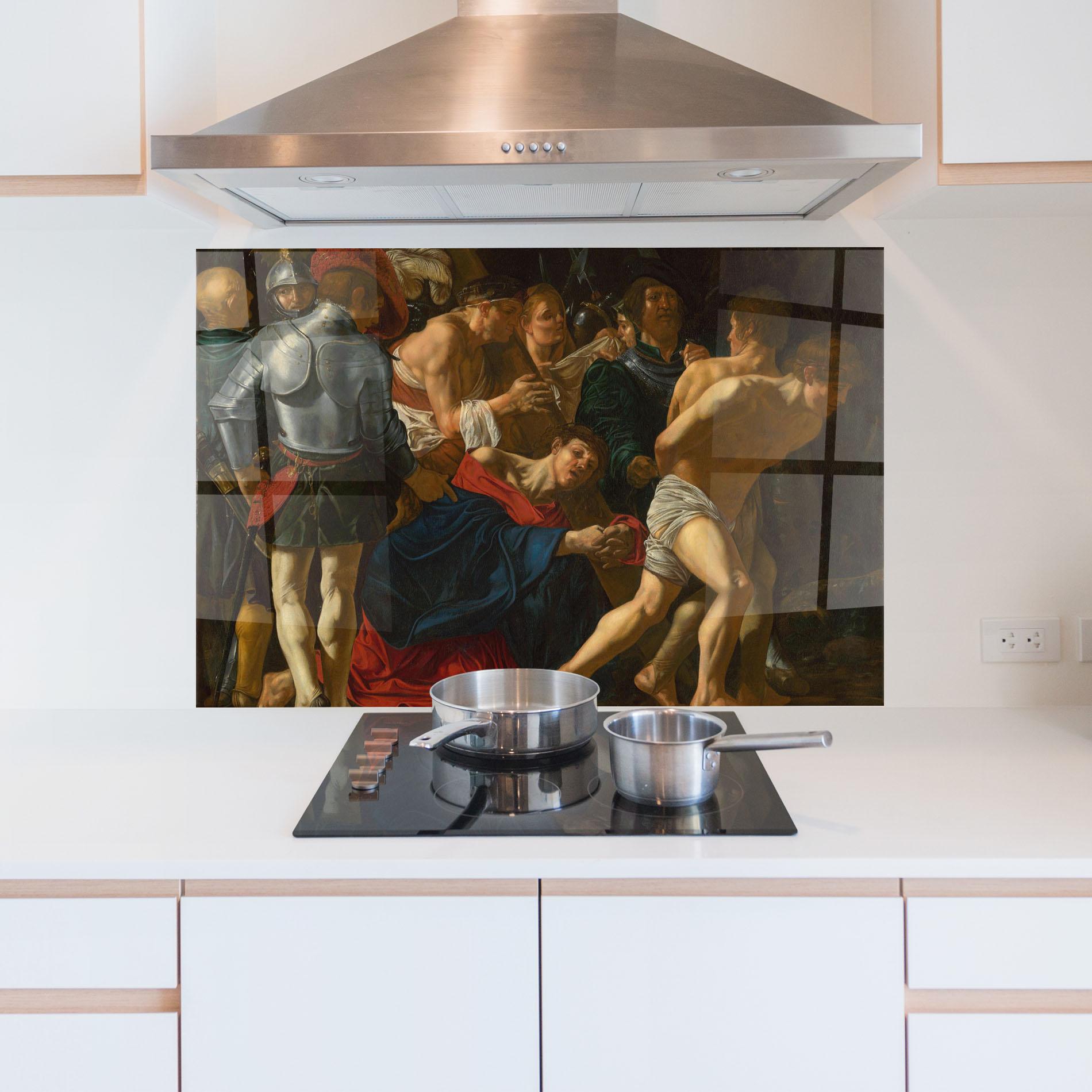 Panou Sticla Bucatarie Fall Of Christ Calvary mockup 5