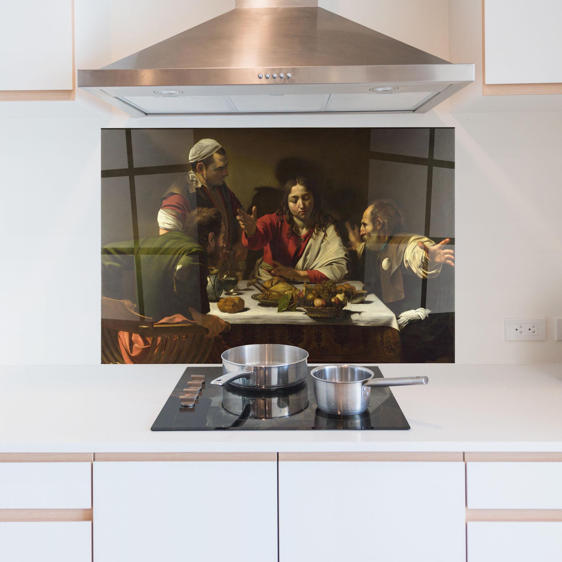 Panou Sticla Bucatarie Supper At Emmaus mockup 5