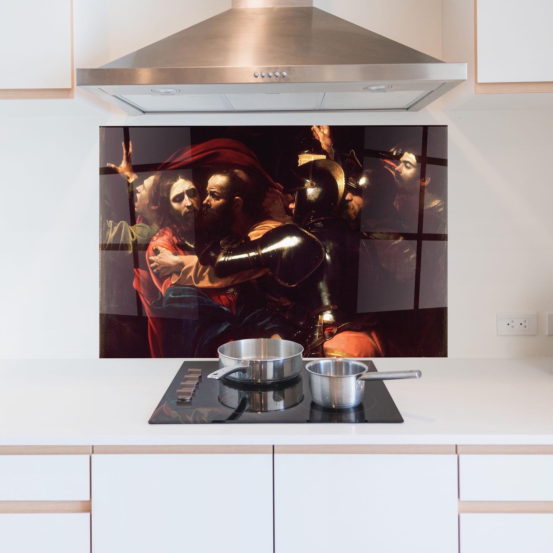 Panou Sticla Bucatarie The Taking Of Christ mockup 5