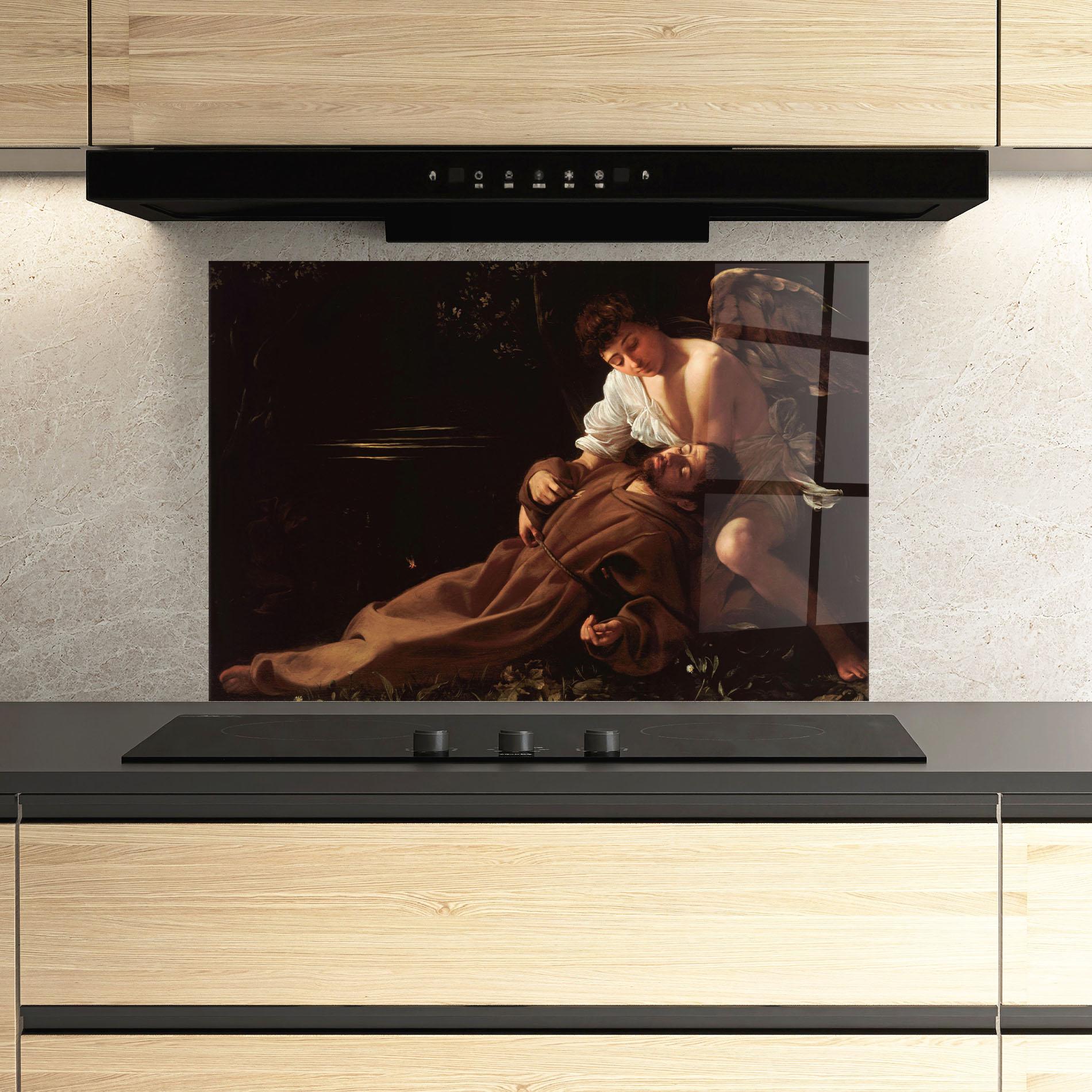 Panou Sticla Bucatarie Francis Of Assisi In Ecstasy mockup 3