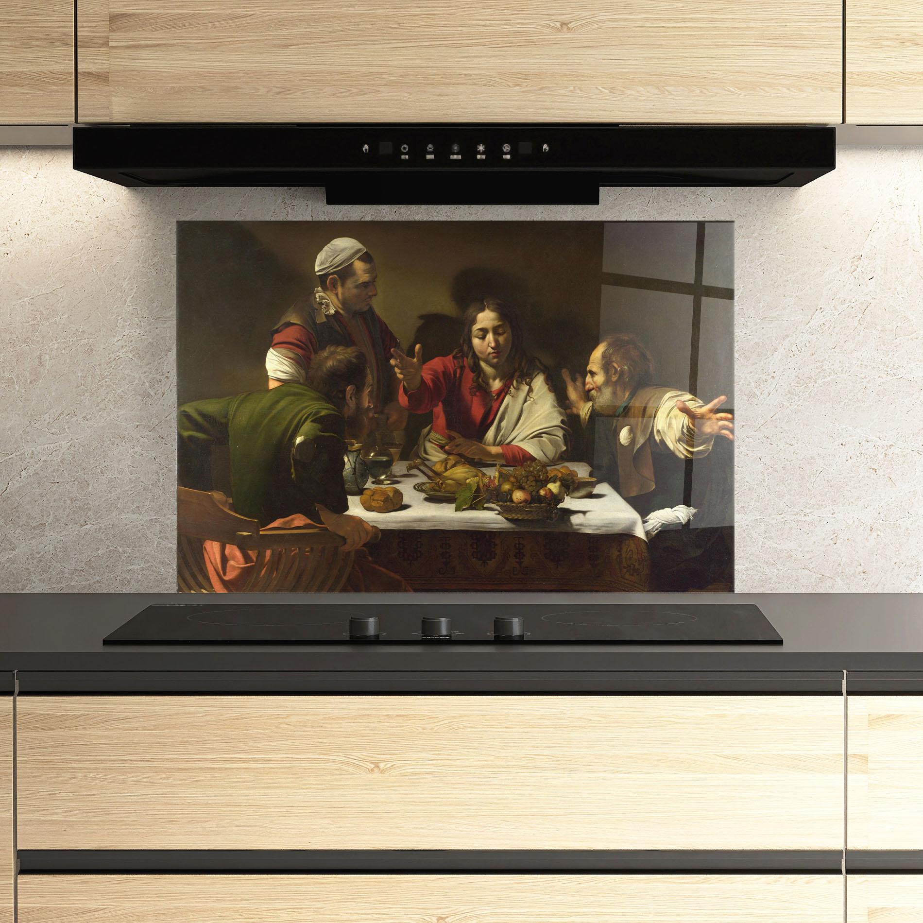 Panou Sticla Bucatarie Supper At Emmaus mockup 3