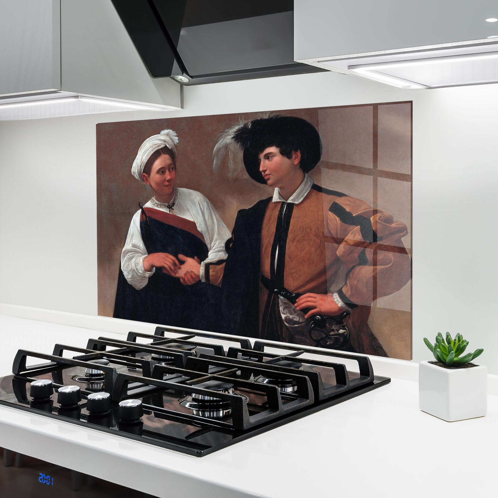 Panou Sticla Bucatarie Caravaggio Good Luck mockup 6