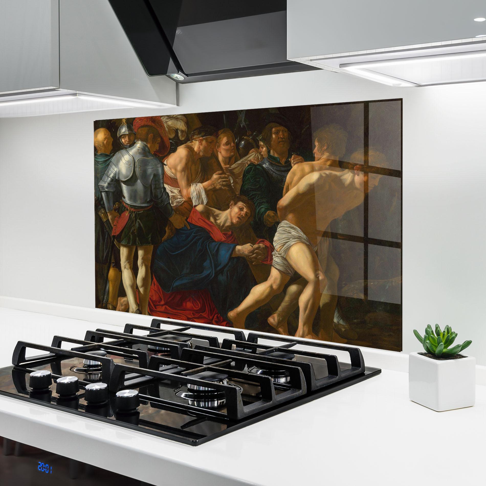 Panou Sticla Bucatarie Fall Of Christ Calvary mockup 6