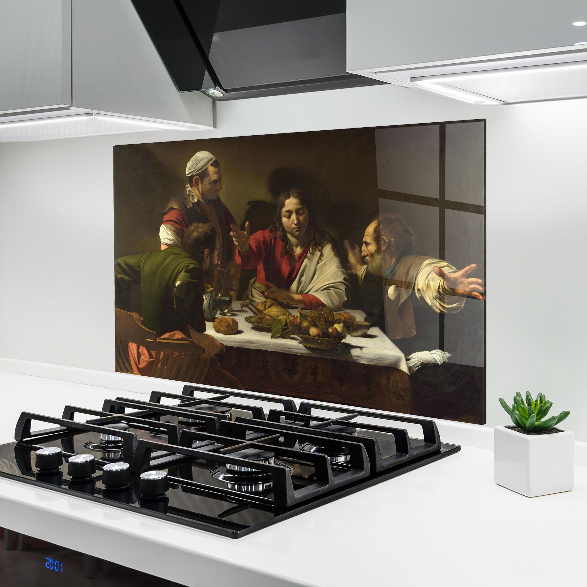 Panou Sticla Bucatarie Supper At Emmaus mockup 6