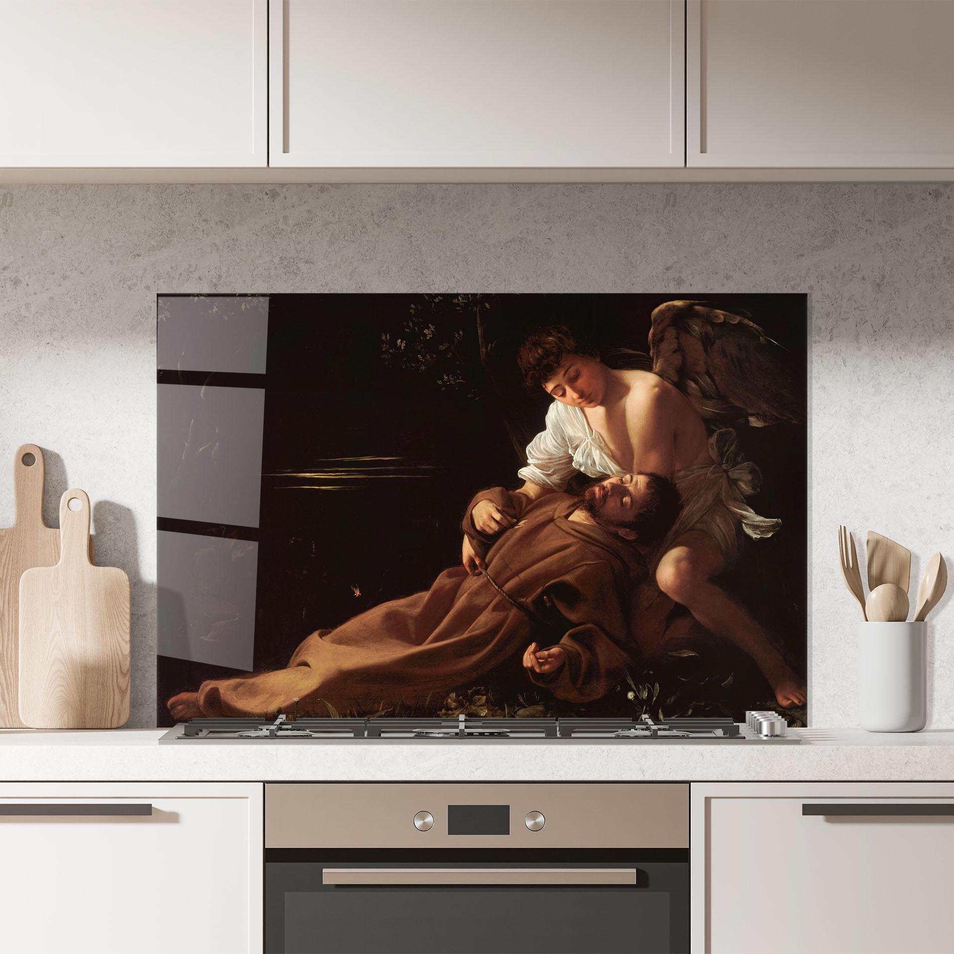 Panou Sticla Bucatarie Francis Of Assisi In Ecstasy mockup 7