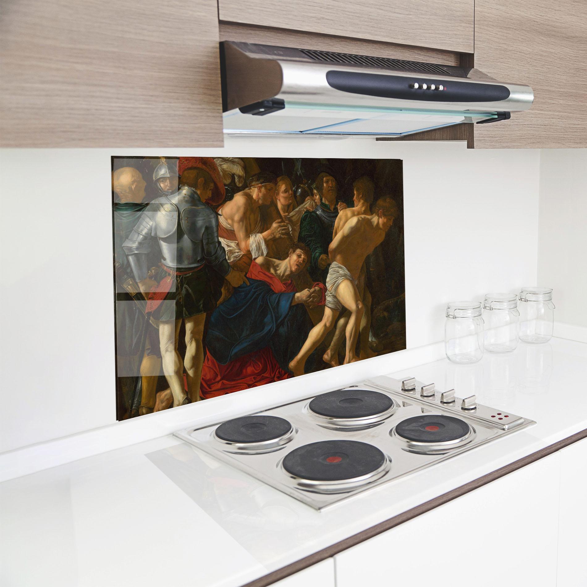 Panou Sticla Bucatarie Fall Of Christ Calvary mockup 8