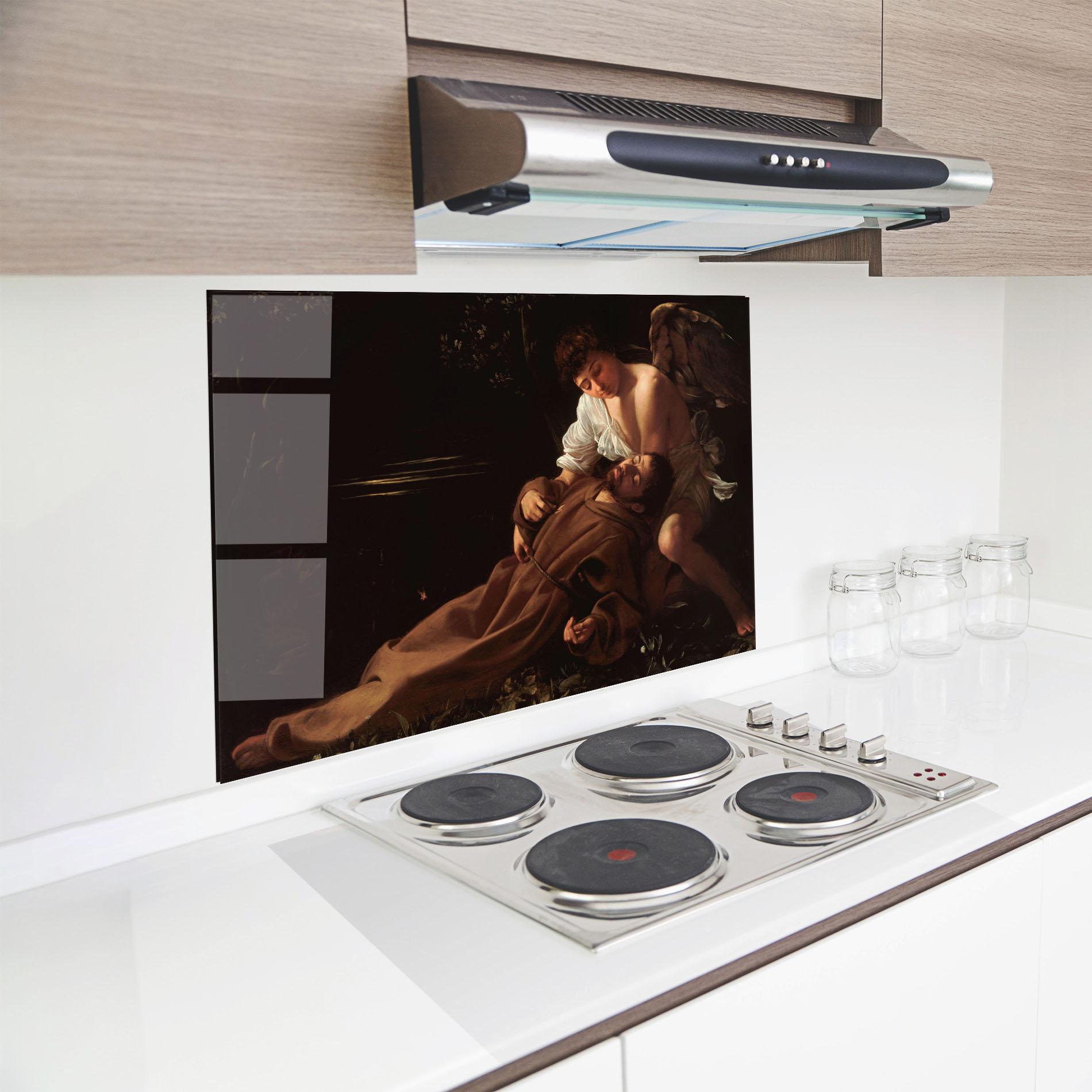 Panou Sticla Bucatarie Francis Of Assisi In Ecstasy mockup 8