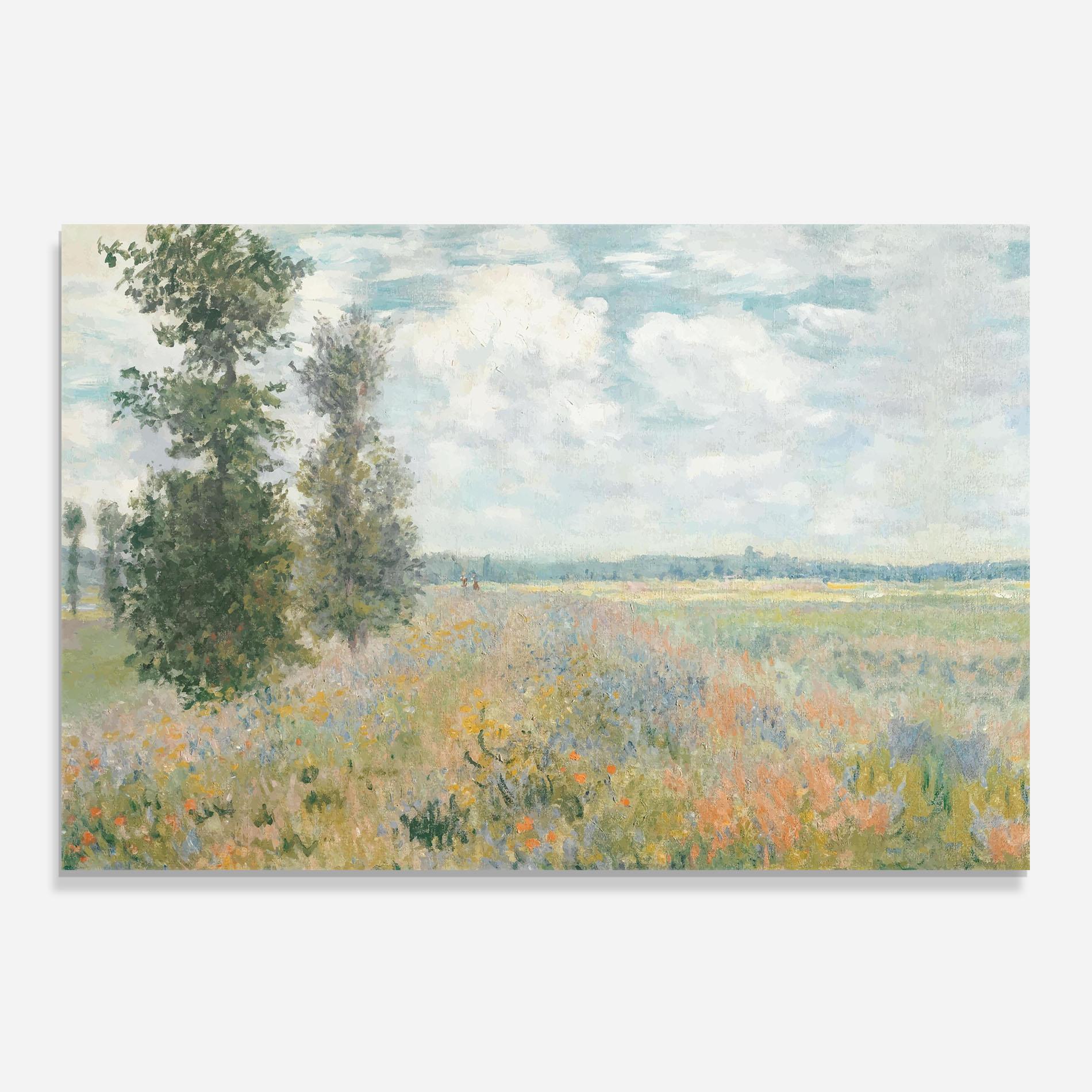Panou Sticla Bucatarie Monet's Landscape Background mockup 0