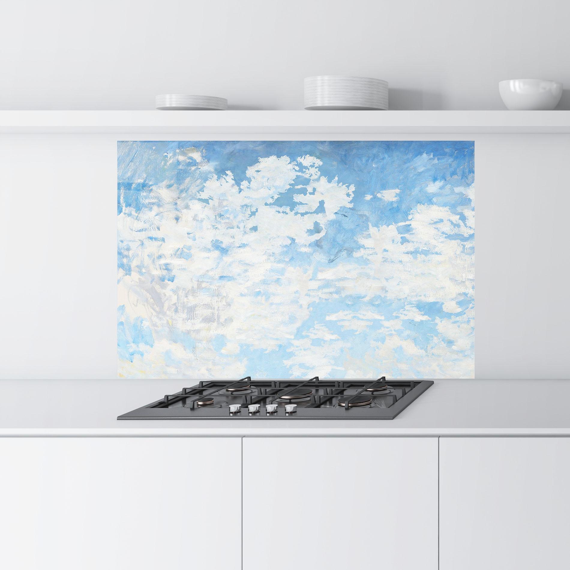 Panou Sticla Bucatarie Clouds Monet mockup 9