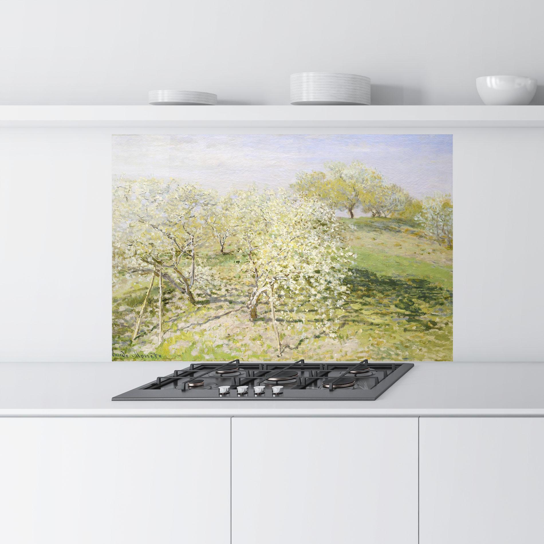 Panou Sticla Bucatarie Fruit Trees In Bloom mockup 9