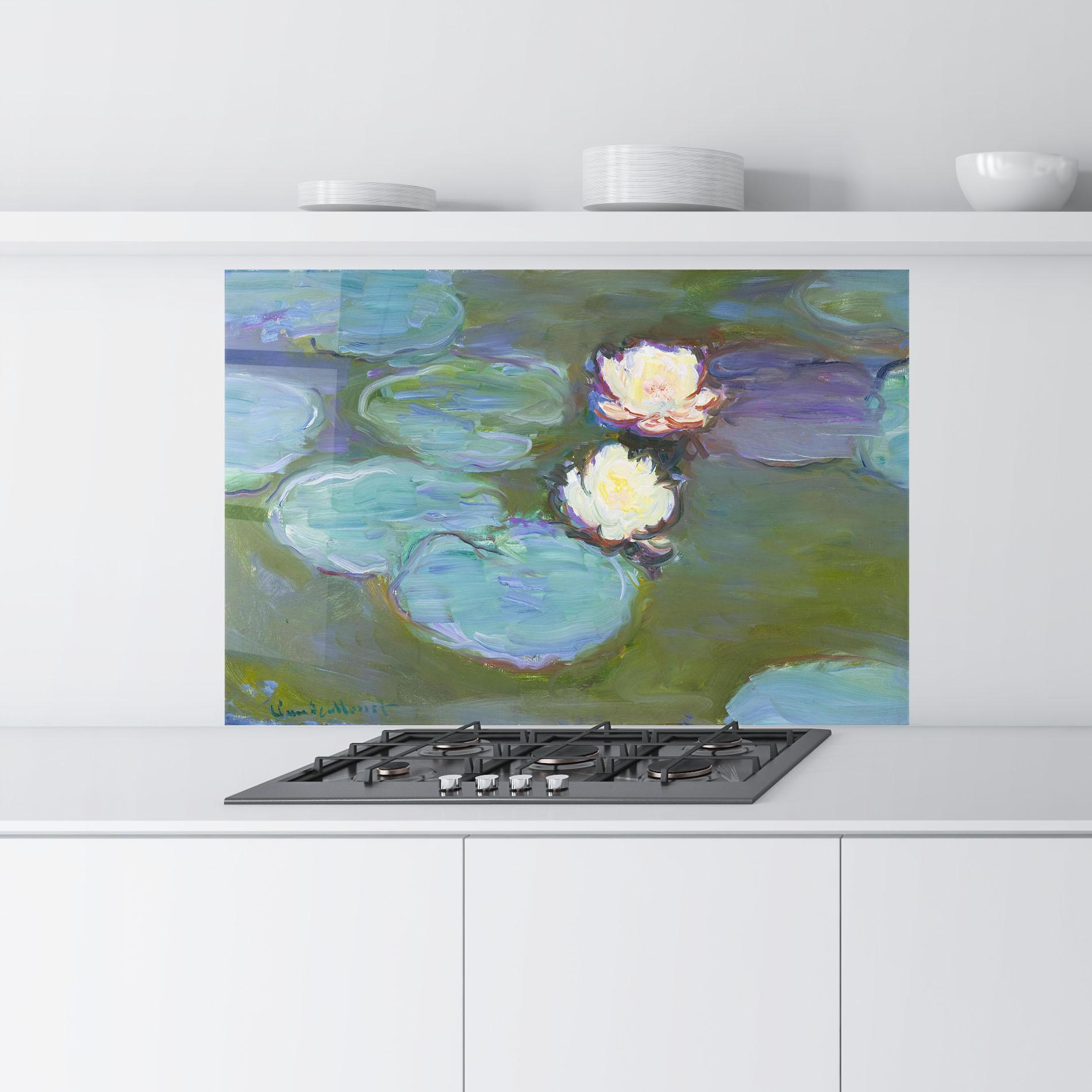 Panou Sticla Bucatarie Nympheas Monet. mockup 9