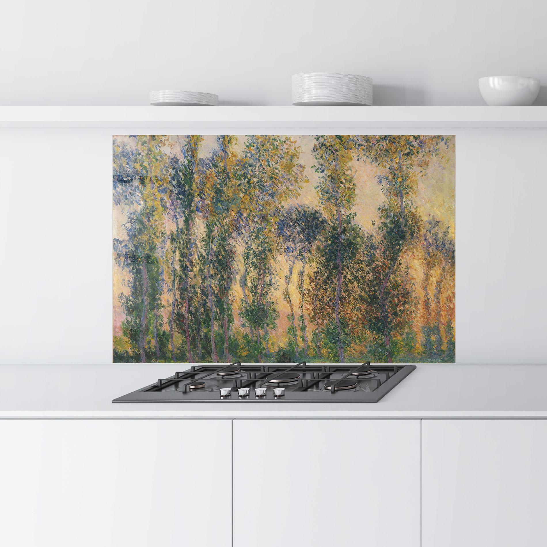Panou Sticla Bucatarie Poplars At Giverny mockup 9