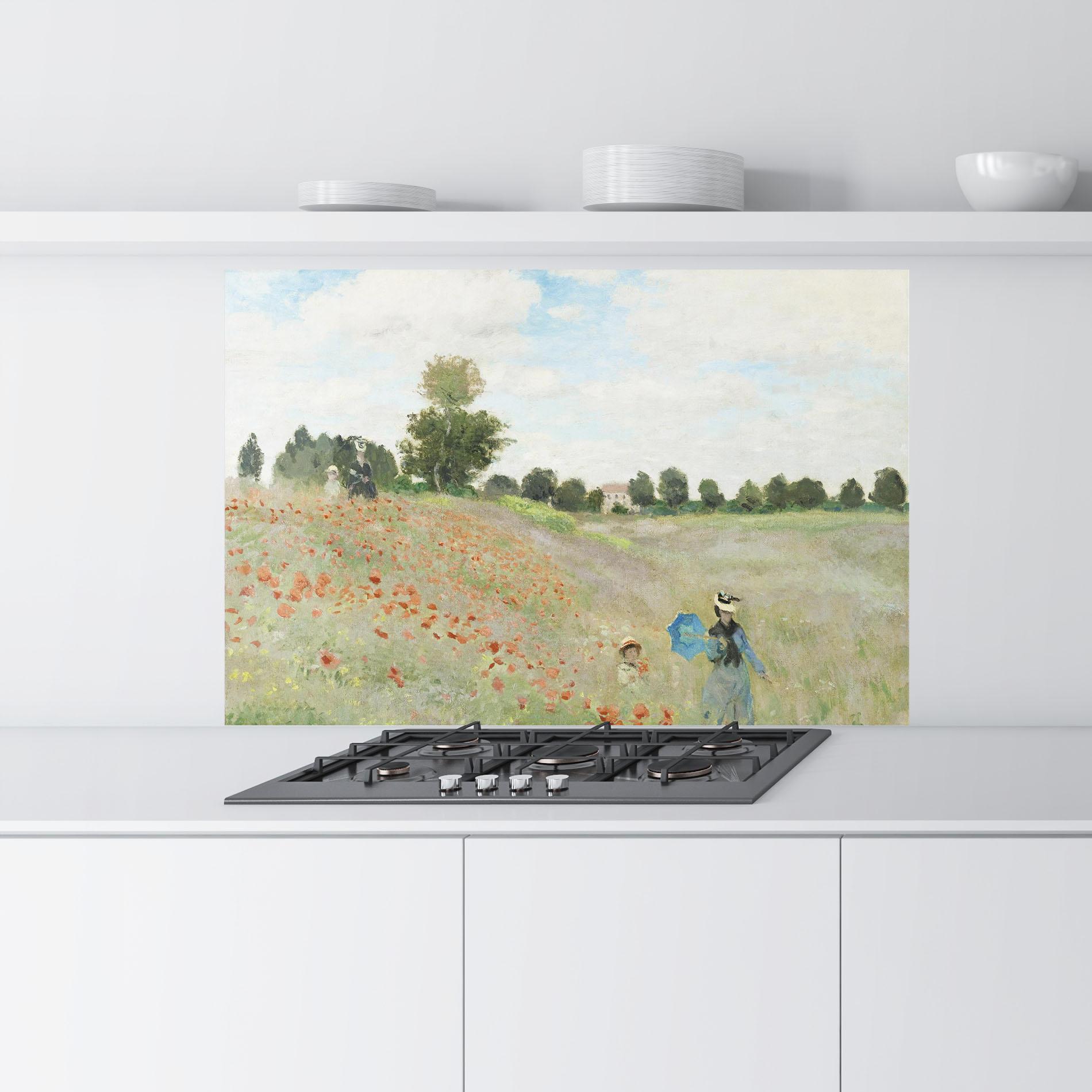 Panou Sticla Bucatarie Poppy Field Near Argenteuil mockup 9