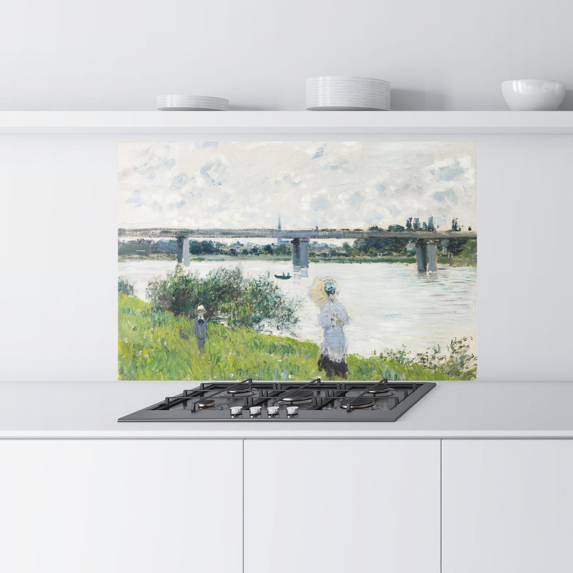 Panou Sticla Bucatarie Promenade Railroad Bridge mockup 9