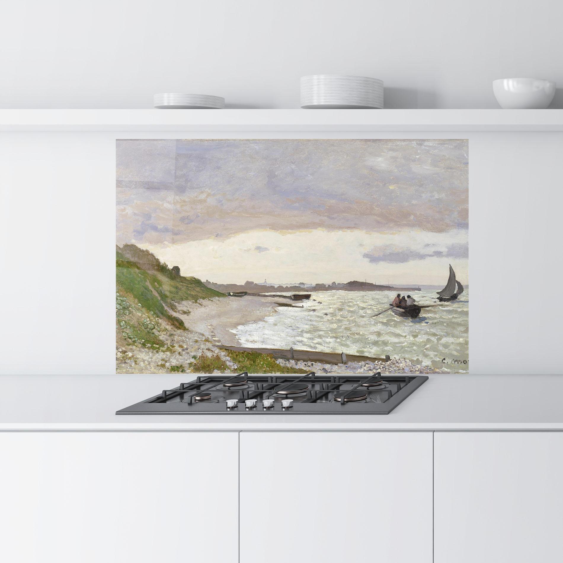 Panou Sticla Bucatarie Seashore At Sainte Adresse mockup 9