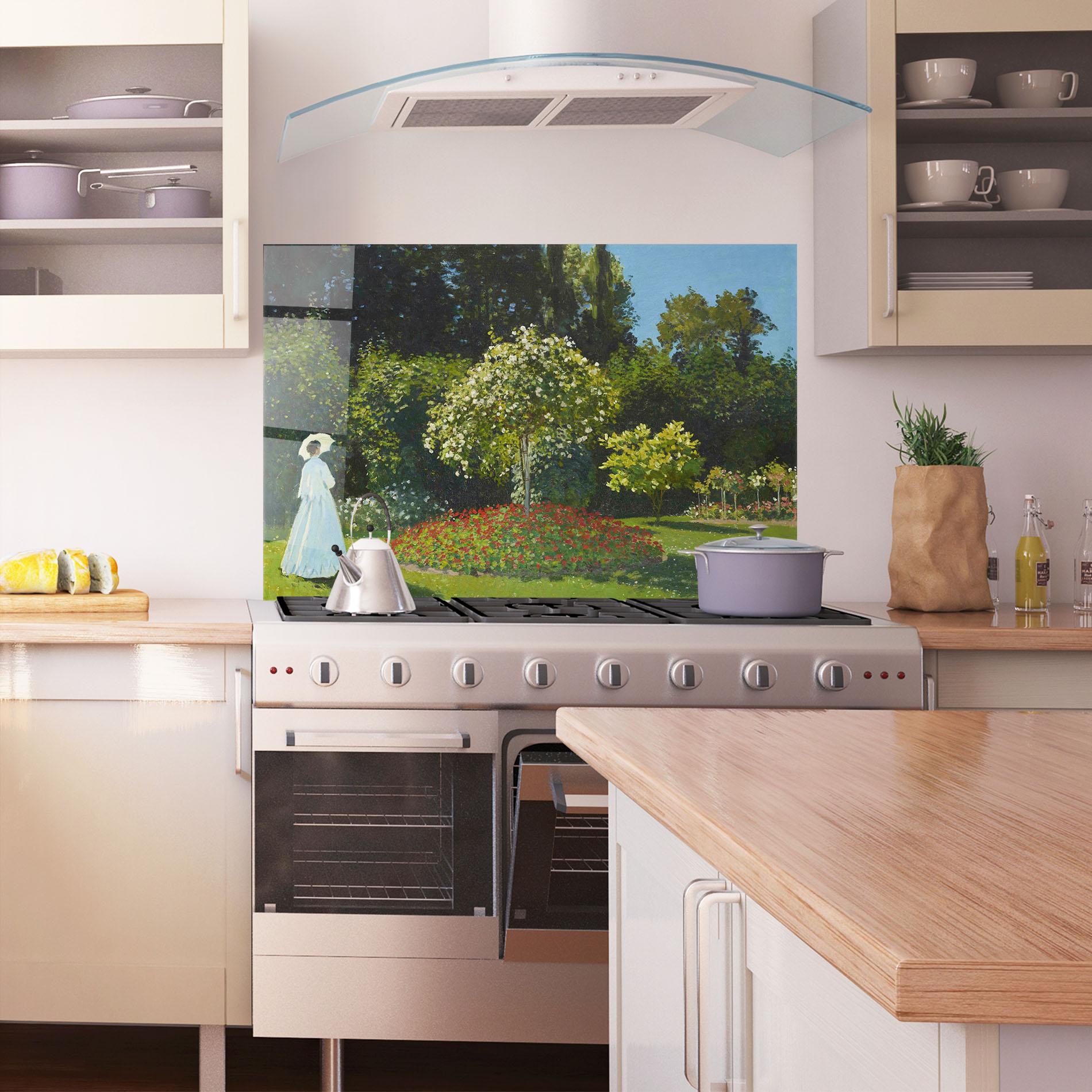 Panou Sticla Bucatarie Lady In The Garden mockup 1