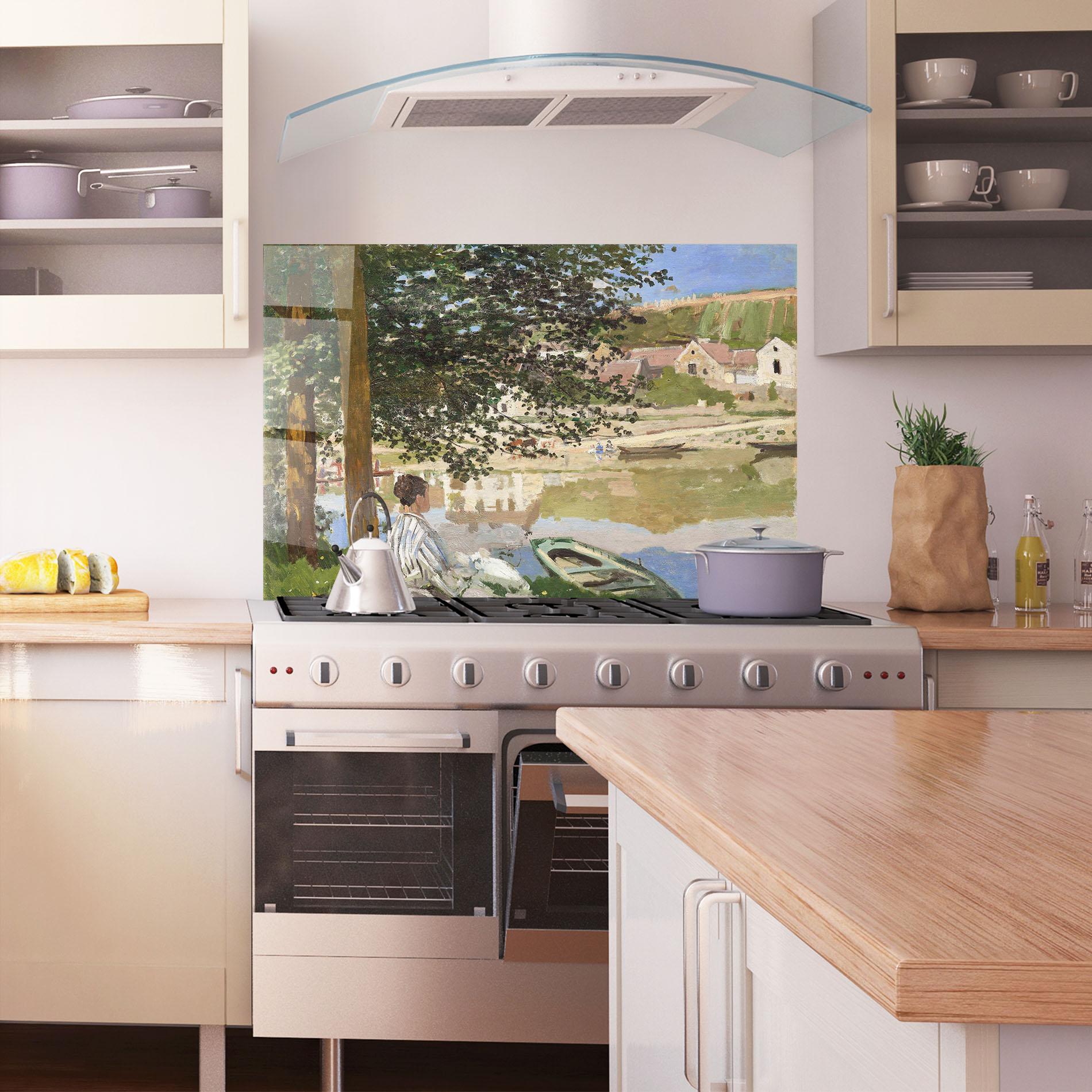 Panou Sticla Bucatarie On The Bank Of The Seine mockup 1