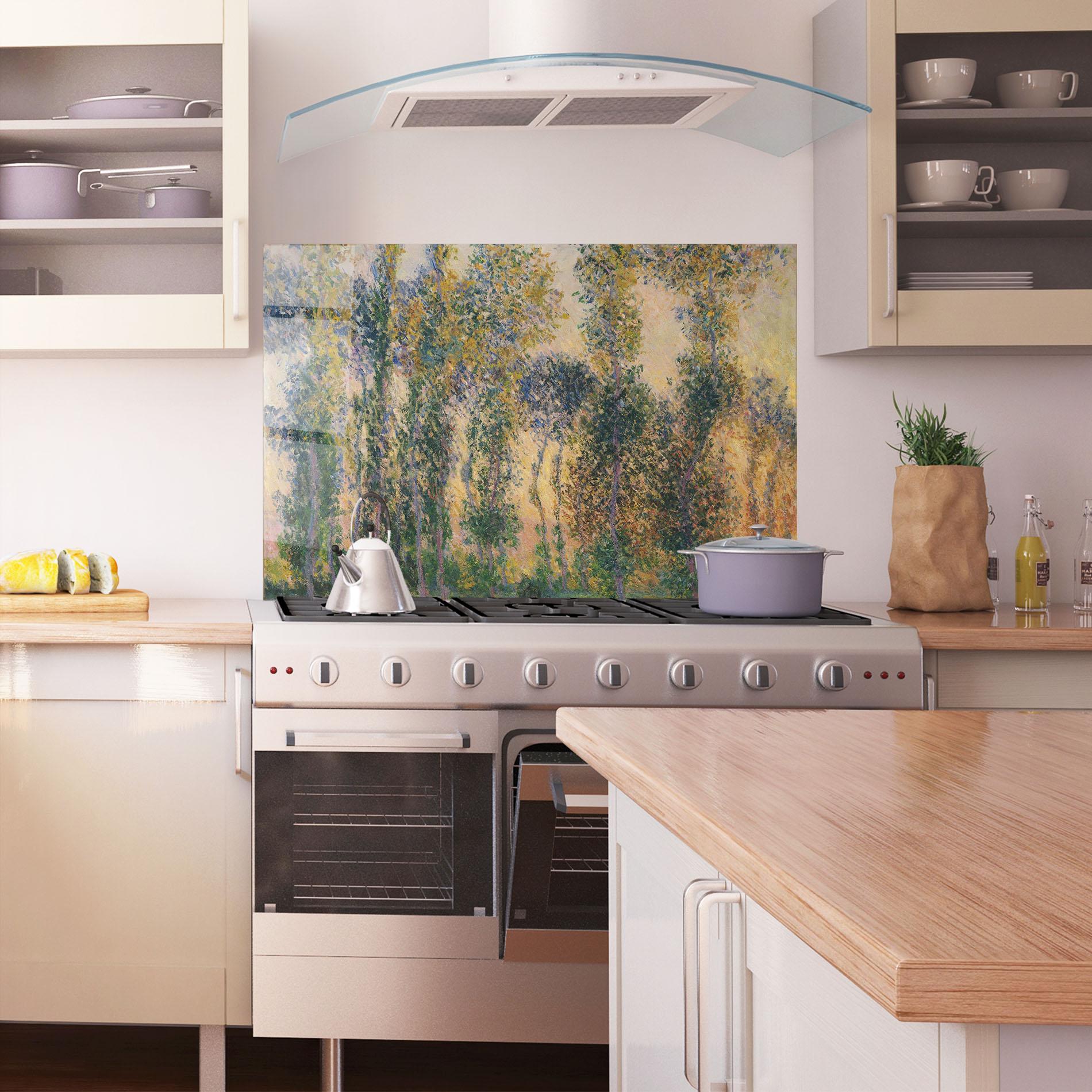 Panou Sticla Bucatarie Poplars At Giverny mockup 1