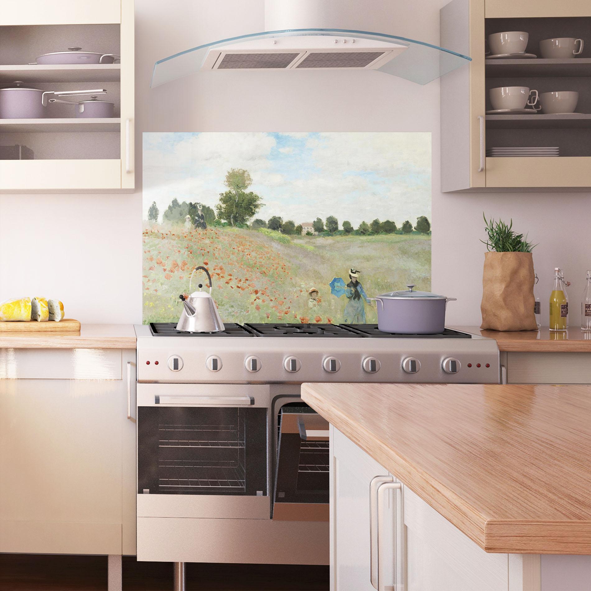 Panou Sticla Bucatarie Poppy Field Near Argenteuil mockup 1