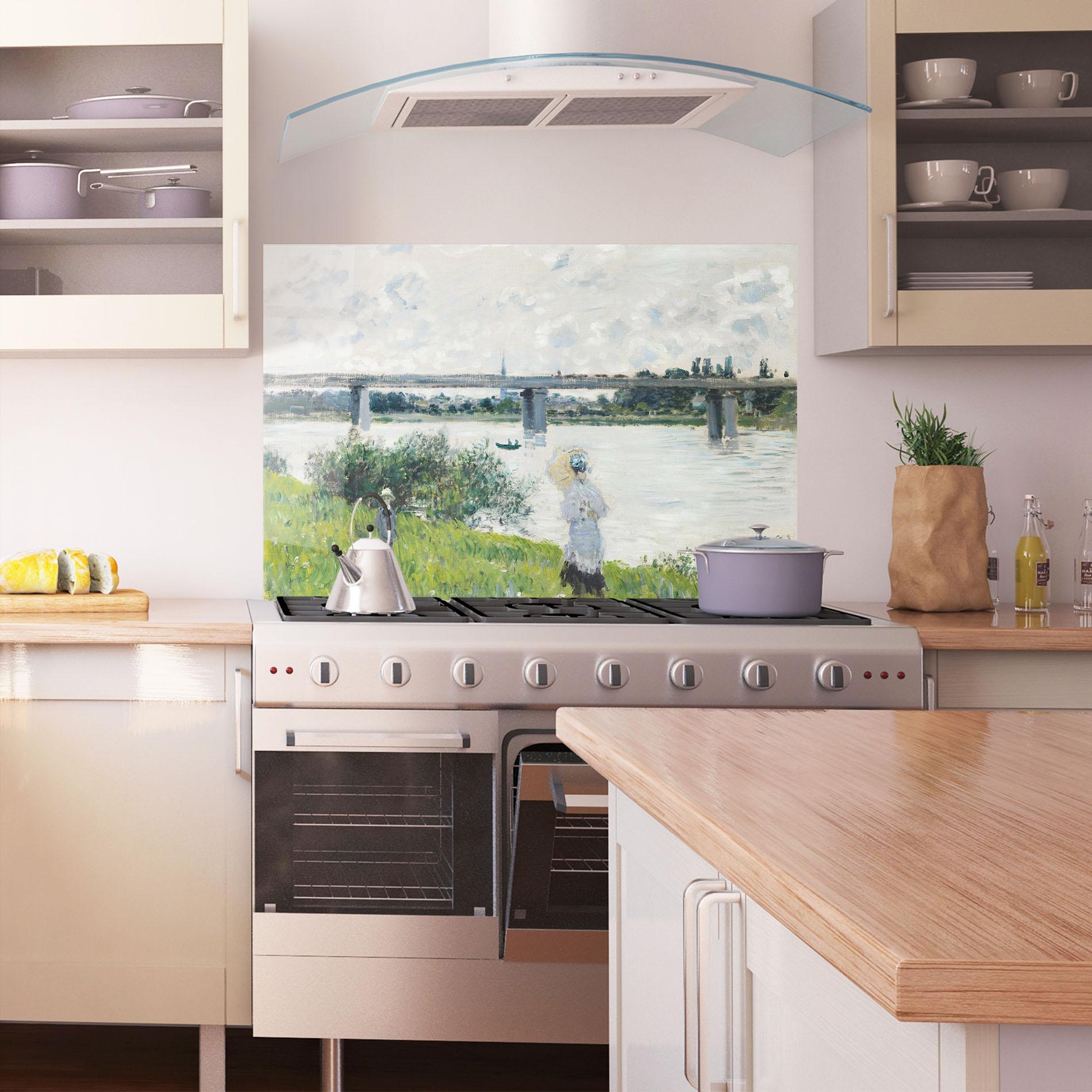 Panou Sticla Bucatarie Promenade Railroad Bridge mockup 1