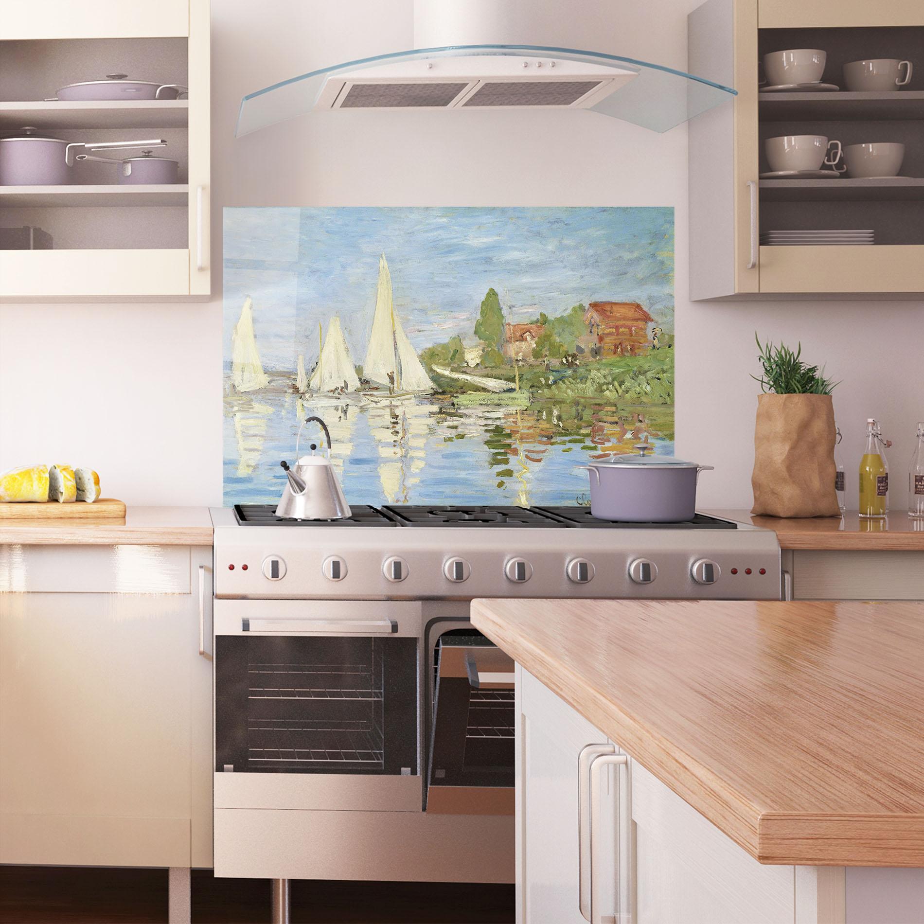 Panou Sticla Bucatarie Regattas At Argenteuil mockup 1