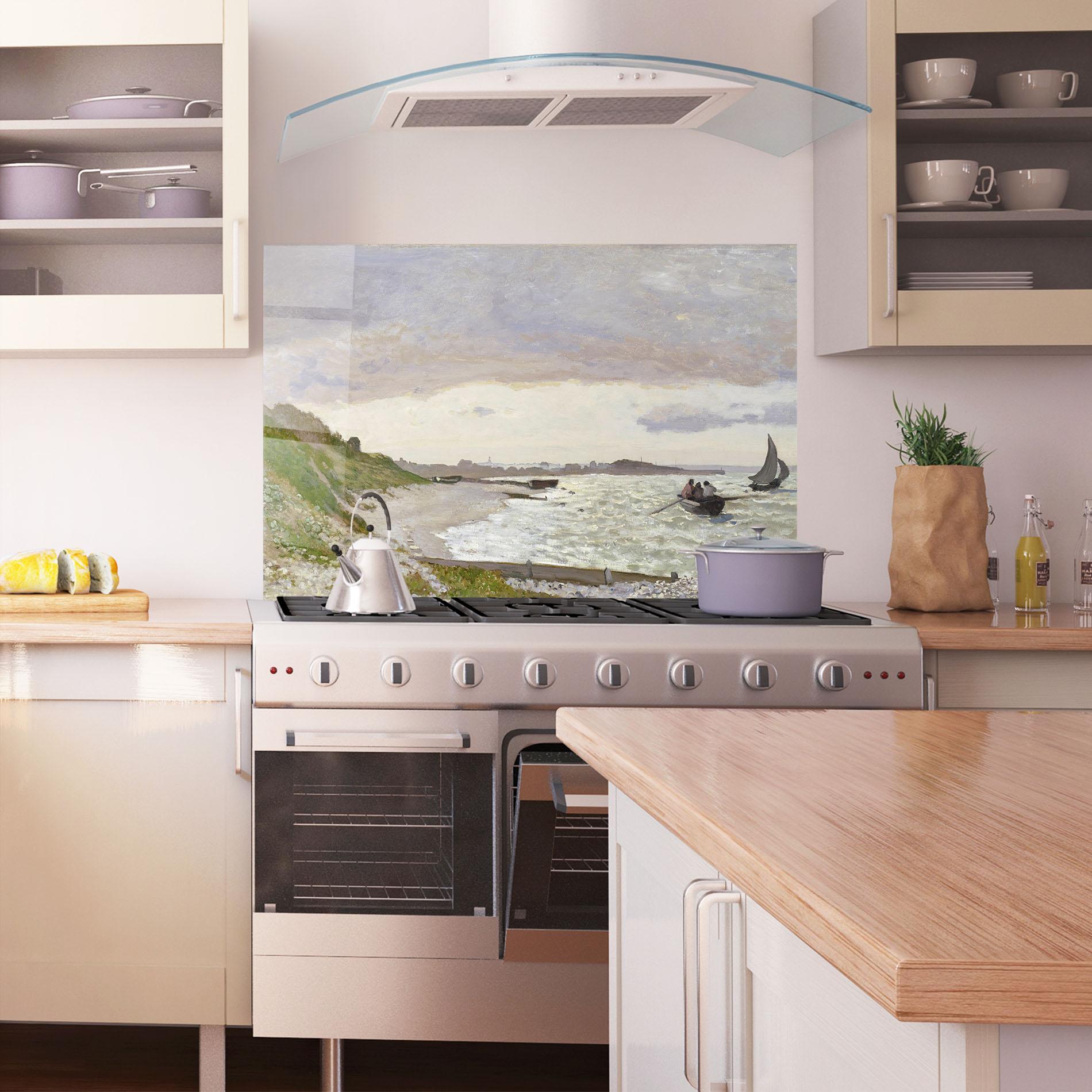 Panou Sticla Bucatarie Seashore At Sainte Adresse mockup 1