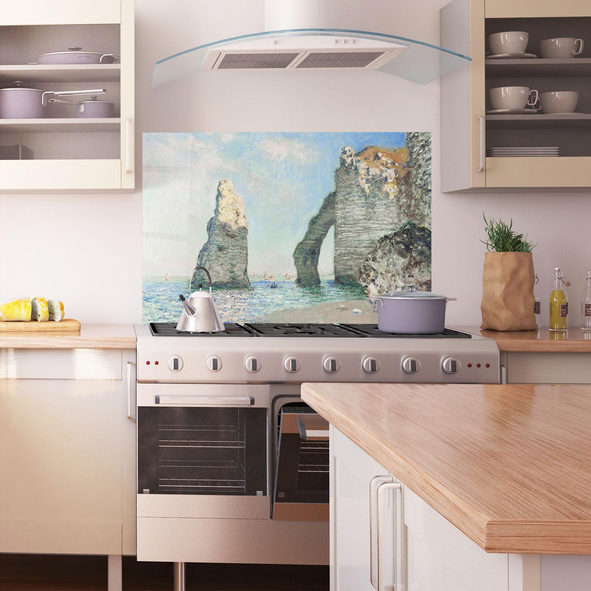 Panou Sticla Bucatarie The Cliffs At Etretat mockup 1