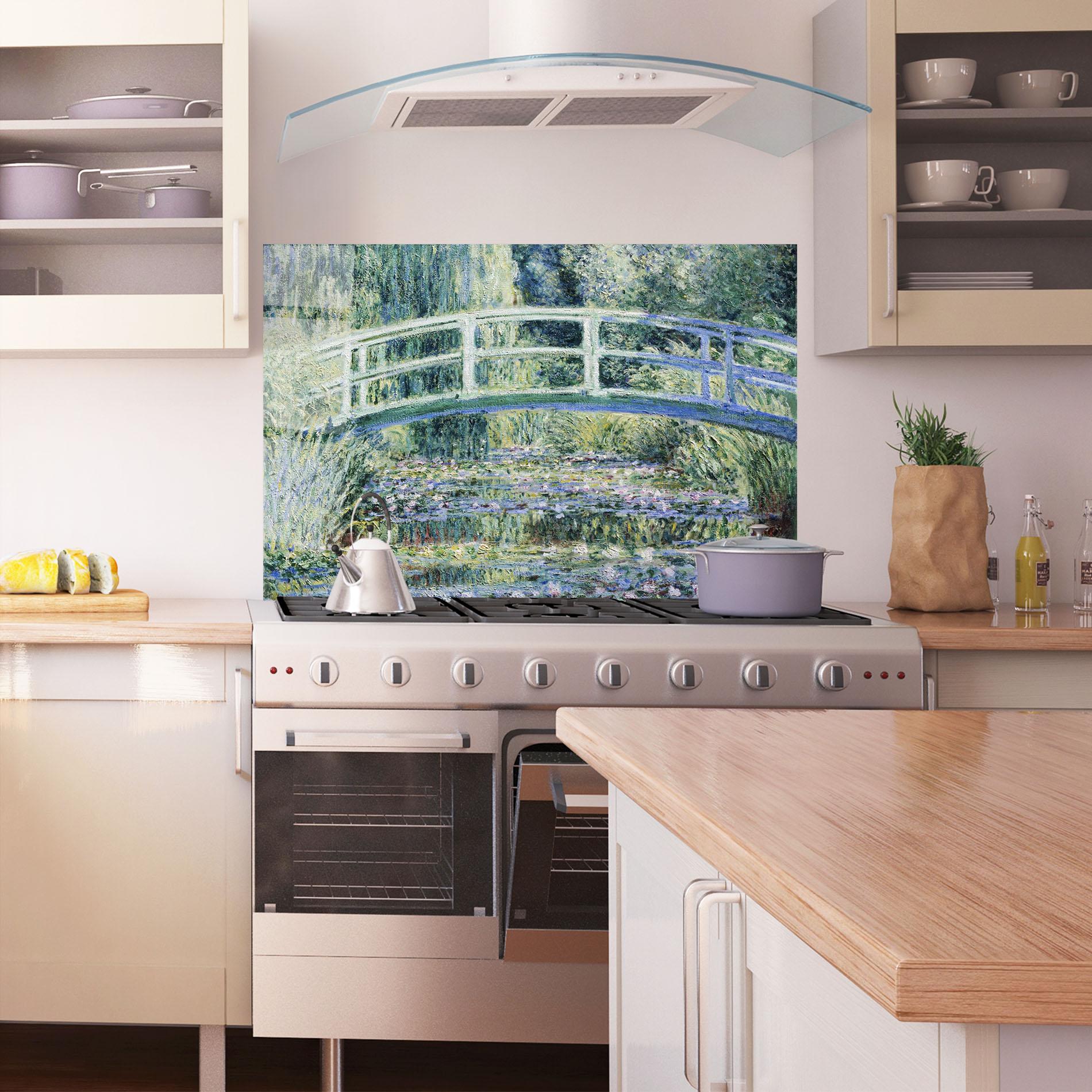 Panou Sticla Bucatarie Water Lilies mockup 1