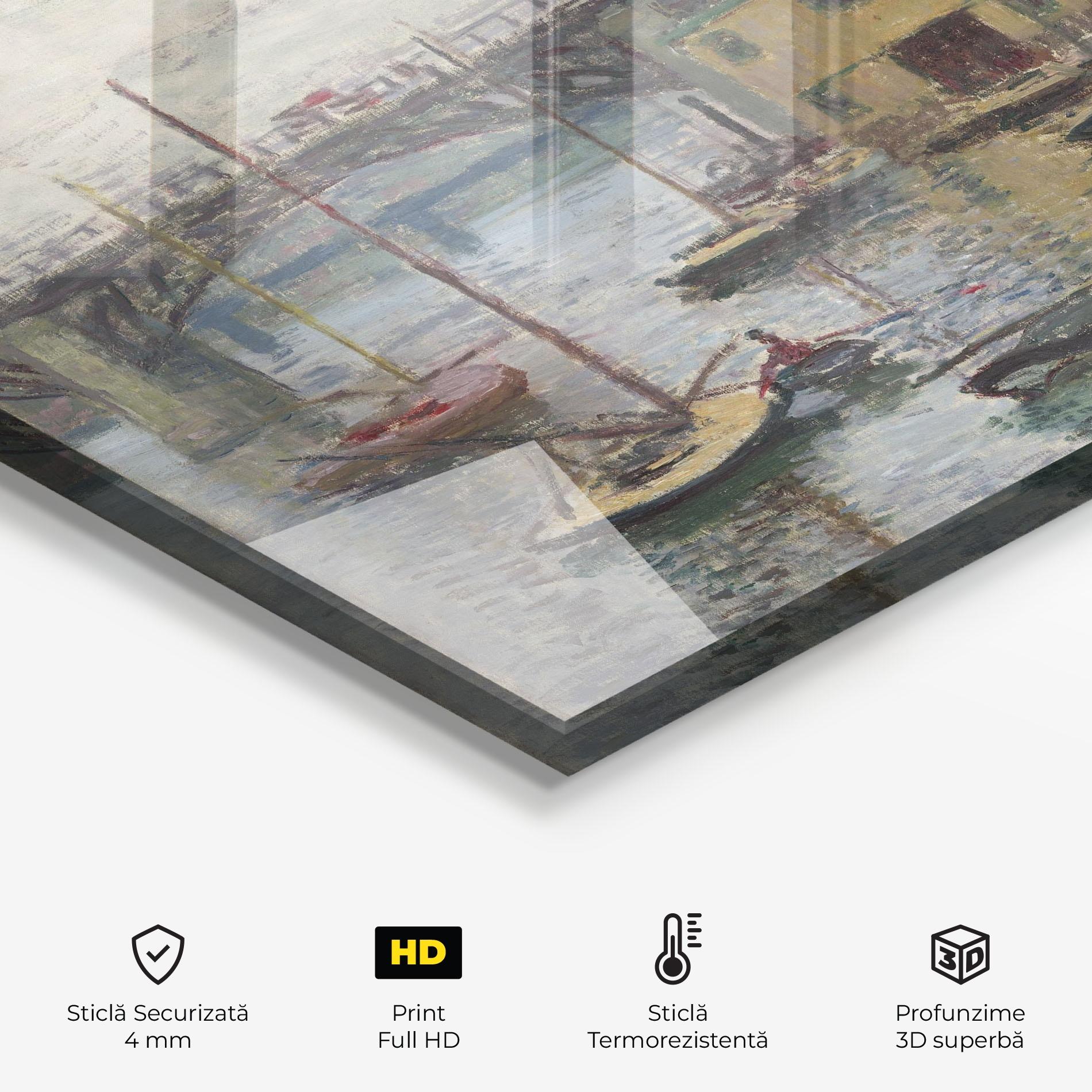 Panou Sticla Bucatarie Bridge At Argenteuil Monet mockup 2