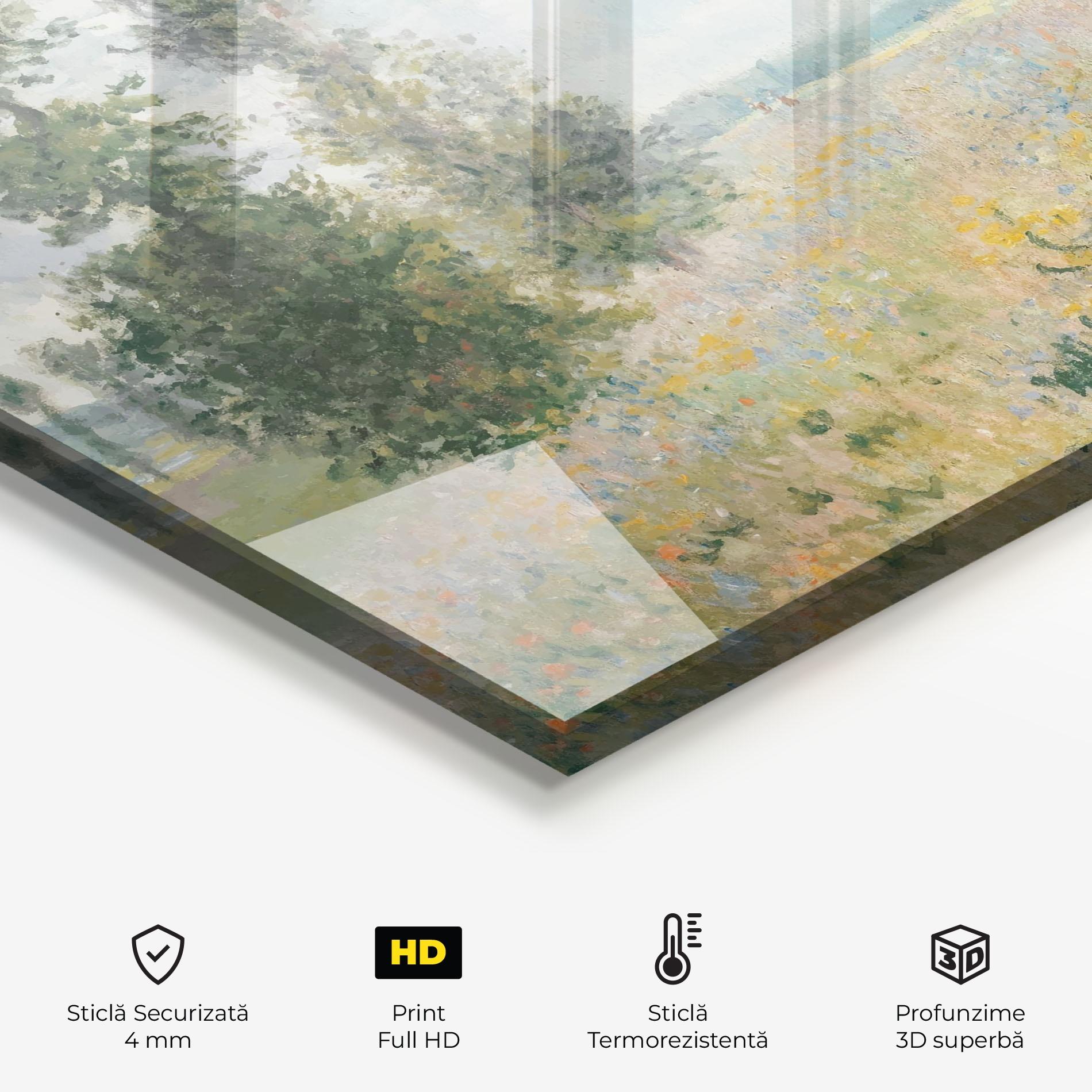 Panou Sticla Bucatarie Monet's Landscape Background mockup 2