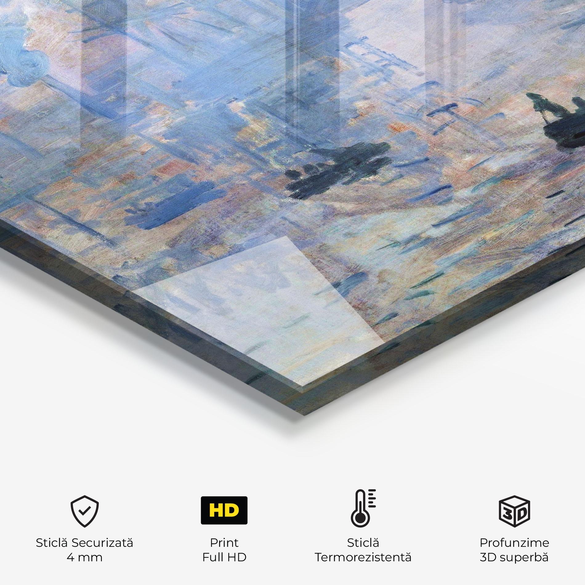 Panou Sticla Bucatarie Monet Impressionist mockup 2