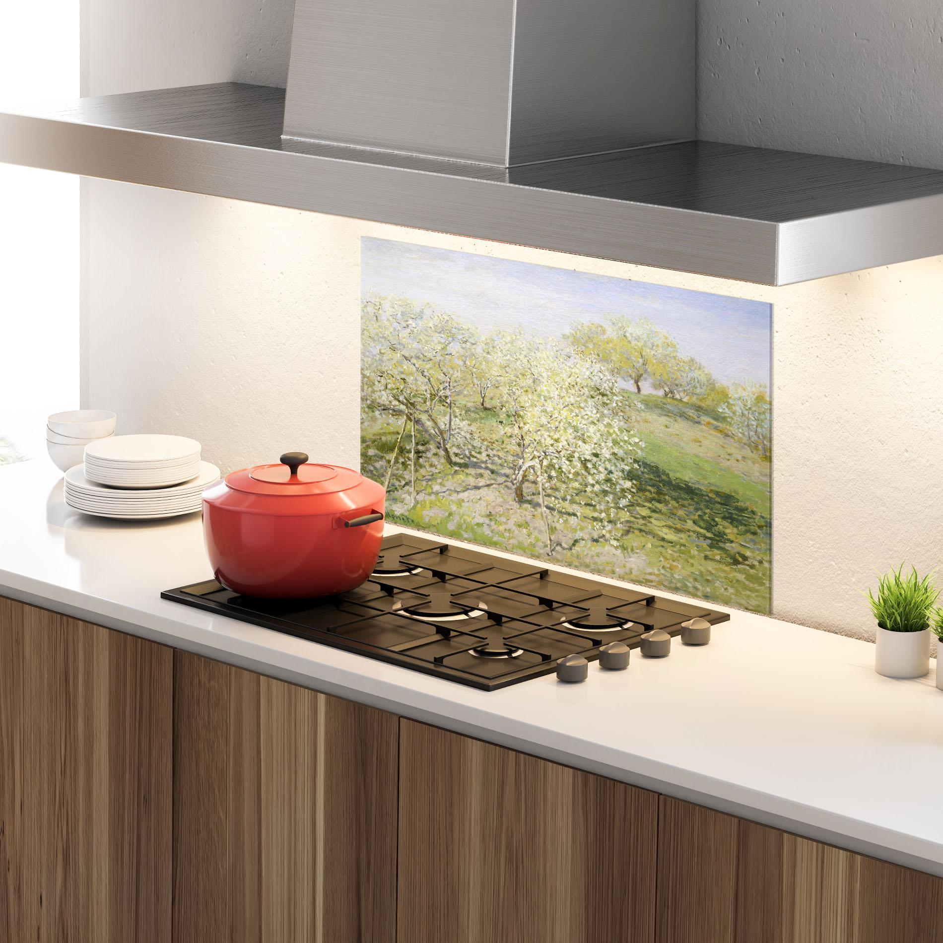 Panou Sticla Bucatarie Fruit Trees In Bloom mockup 4