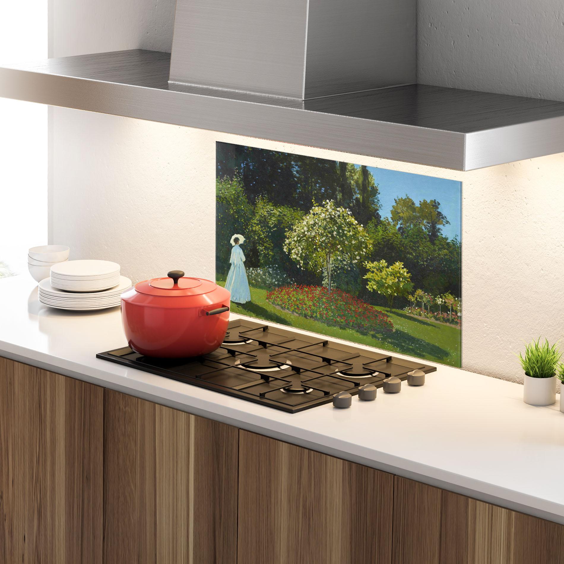 Panou Sticla Bucatarie Lady In The Garden mockup 4