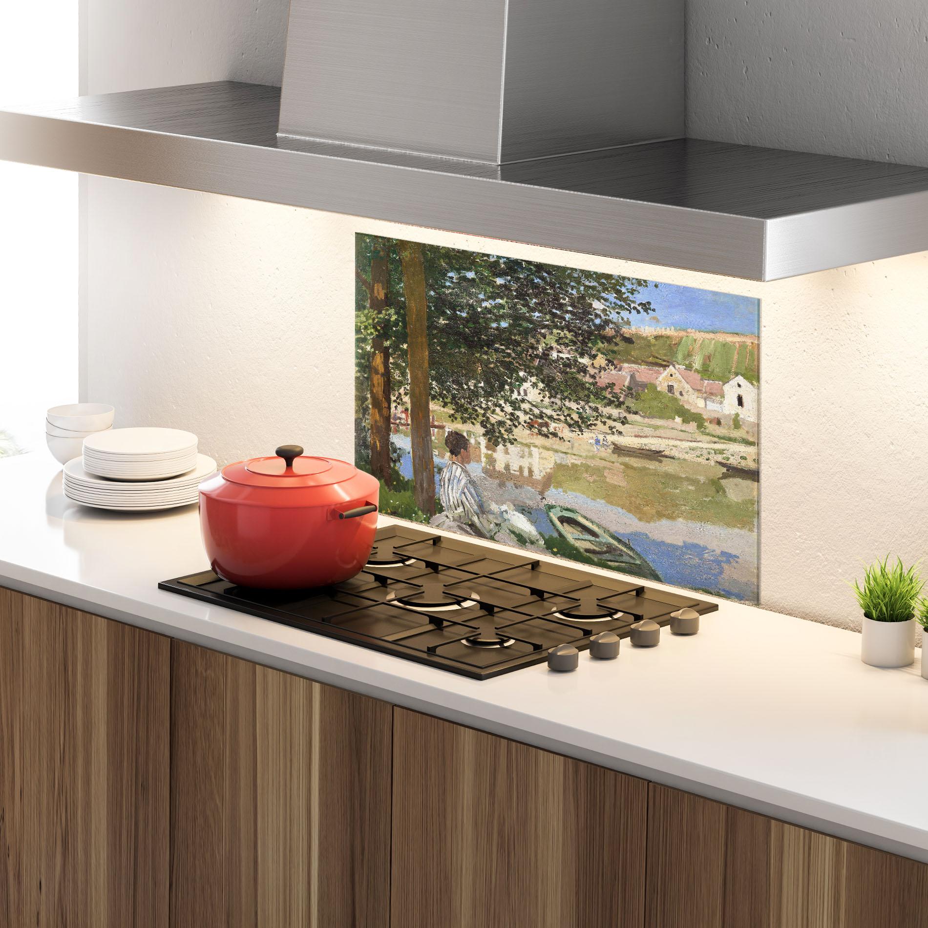 Panou Sticla Bucatarie On The Bank Of The Seine mockup 4