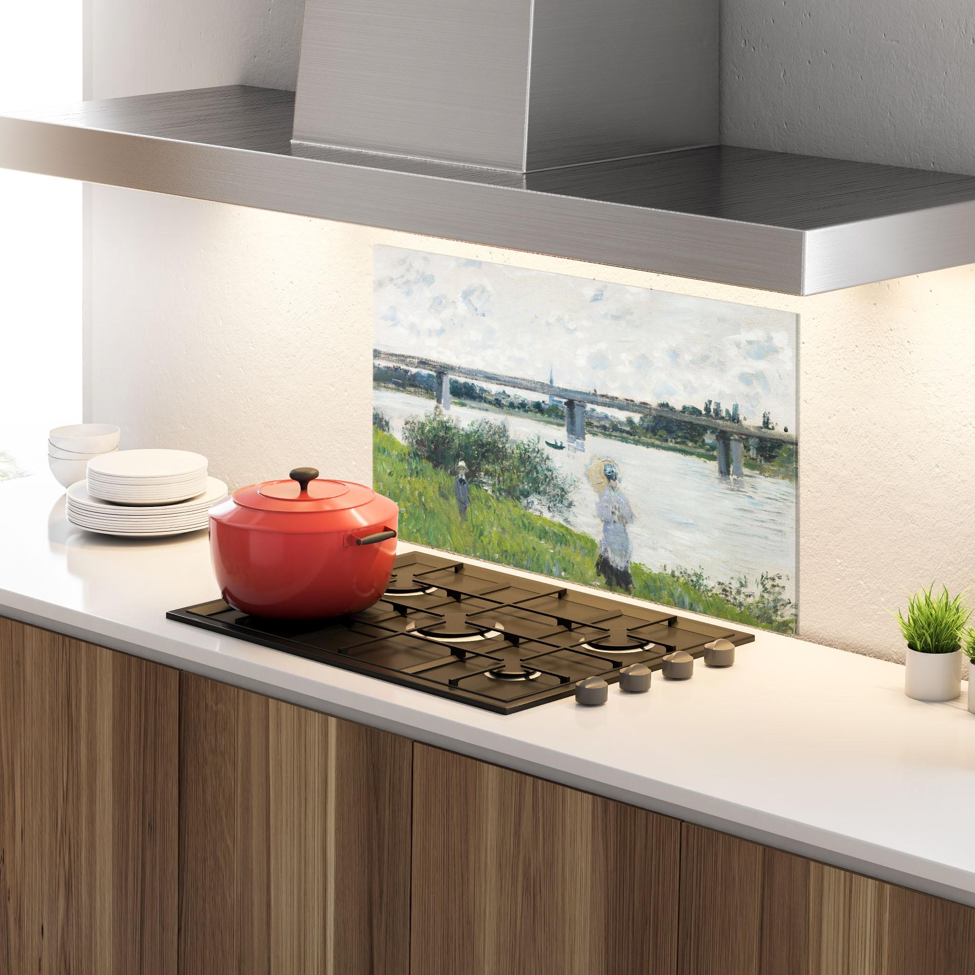 Panou Sticla Bucatarie Promenade Railroad Bridge mockup 4