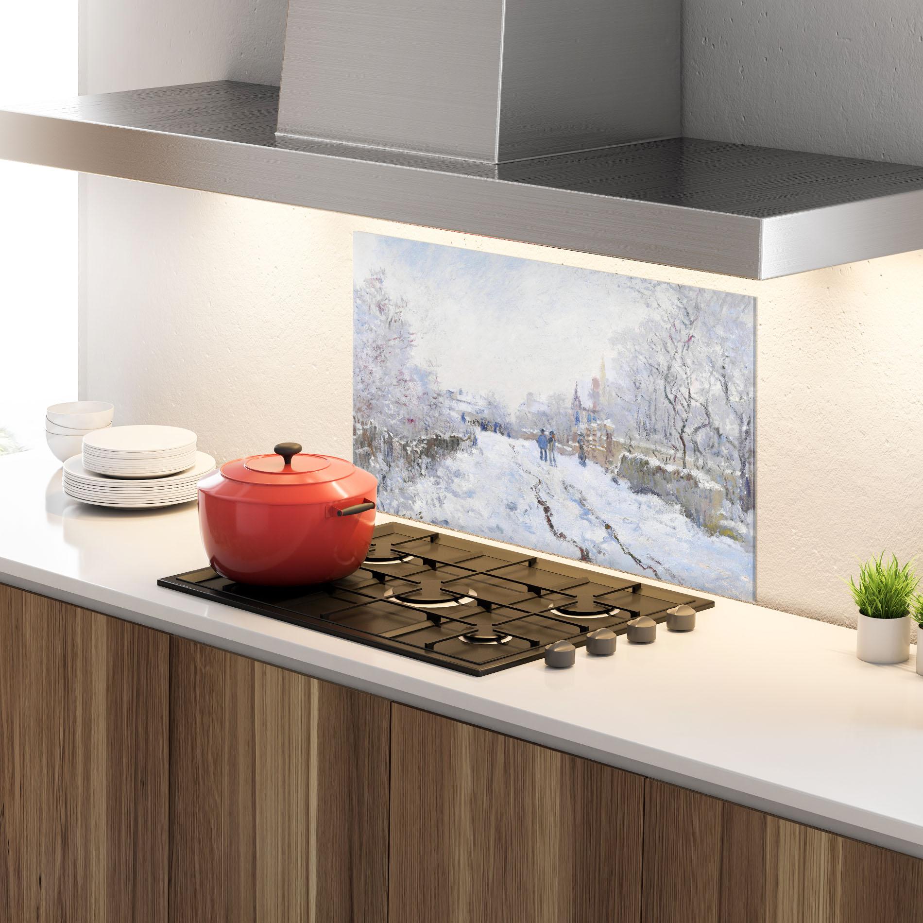 Panou Sticla Bucatarie Snow At Argenteuil mockup 4