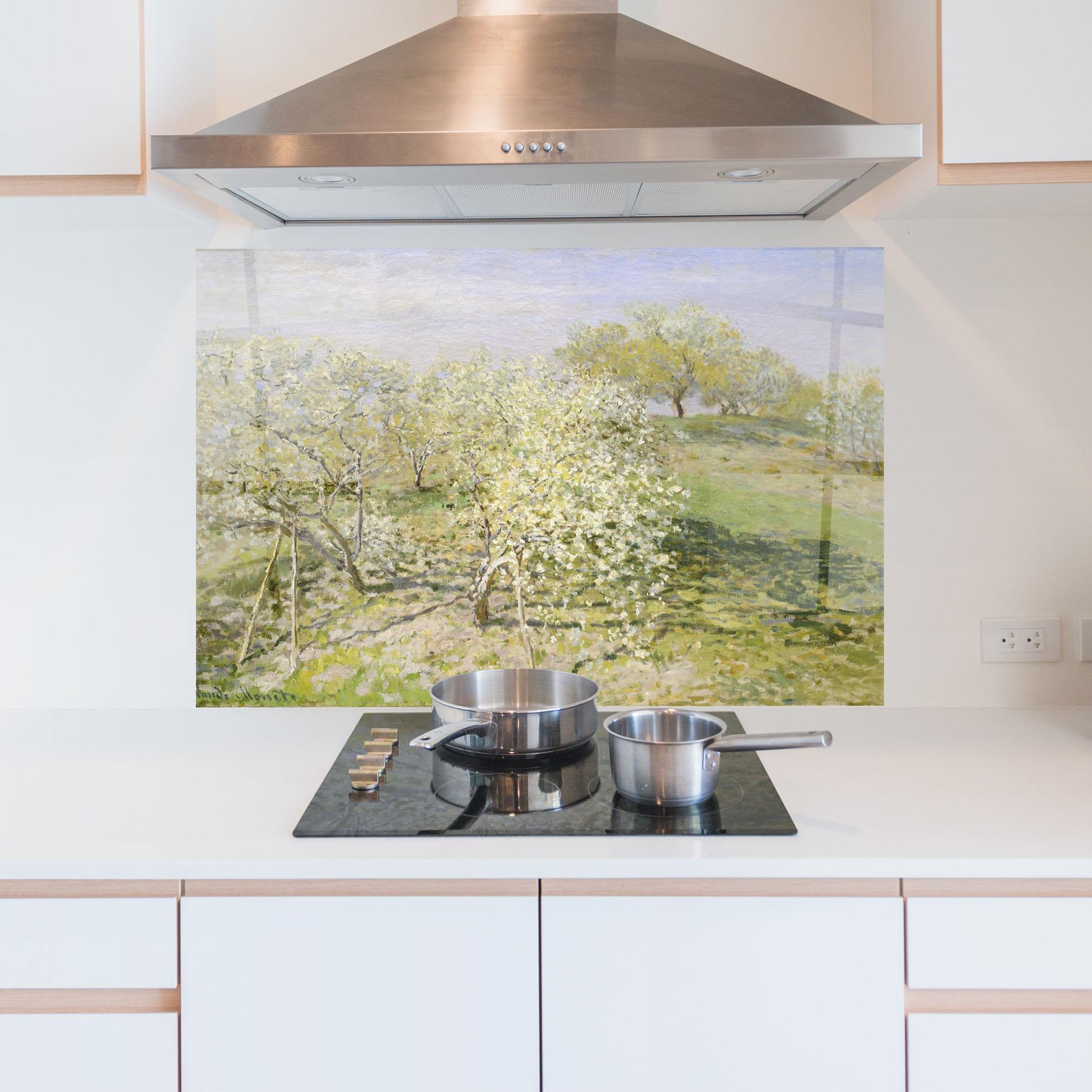 Panou Sticla Bucatarie Fruit Trees In Bloom mockup 5