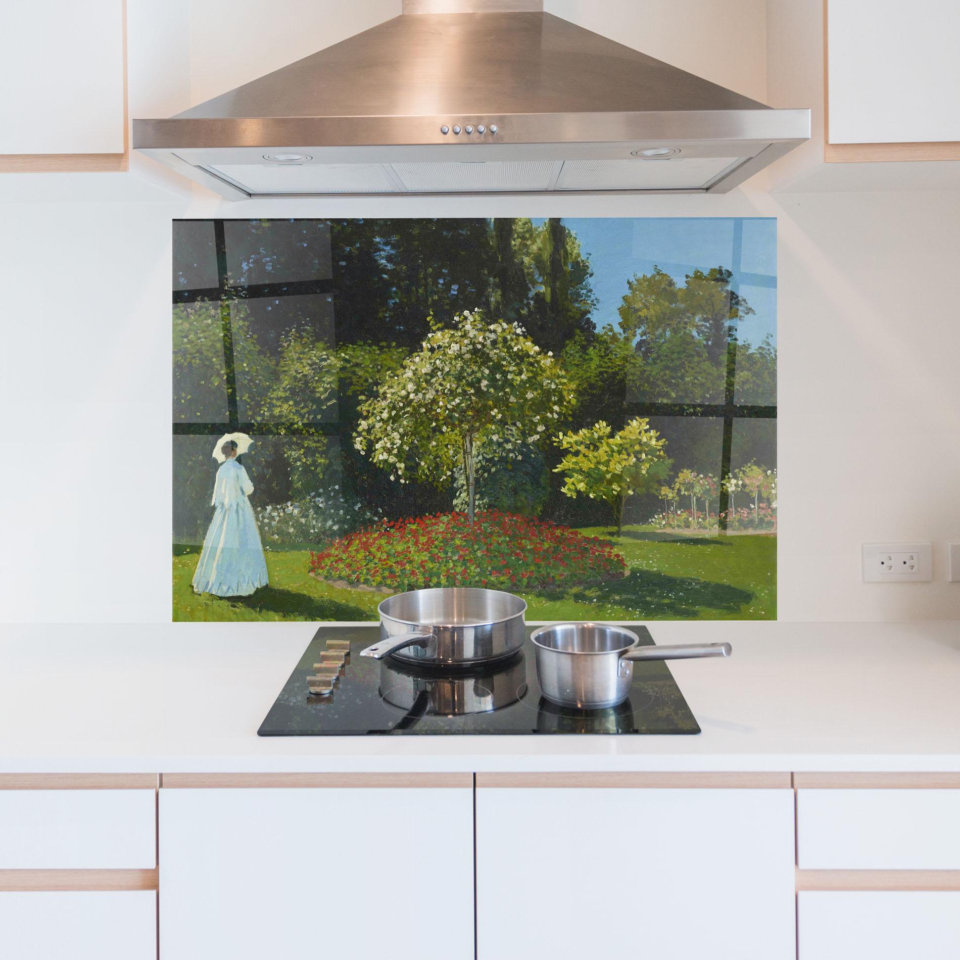 Panou Sticla Bucatarie Lady In The Garden mockup 5