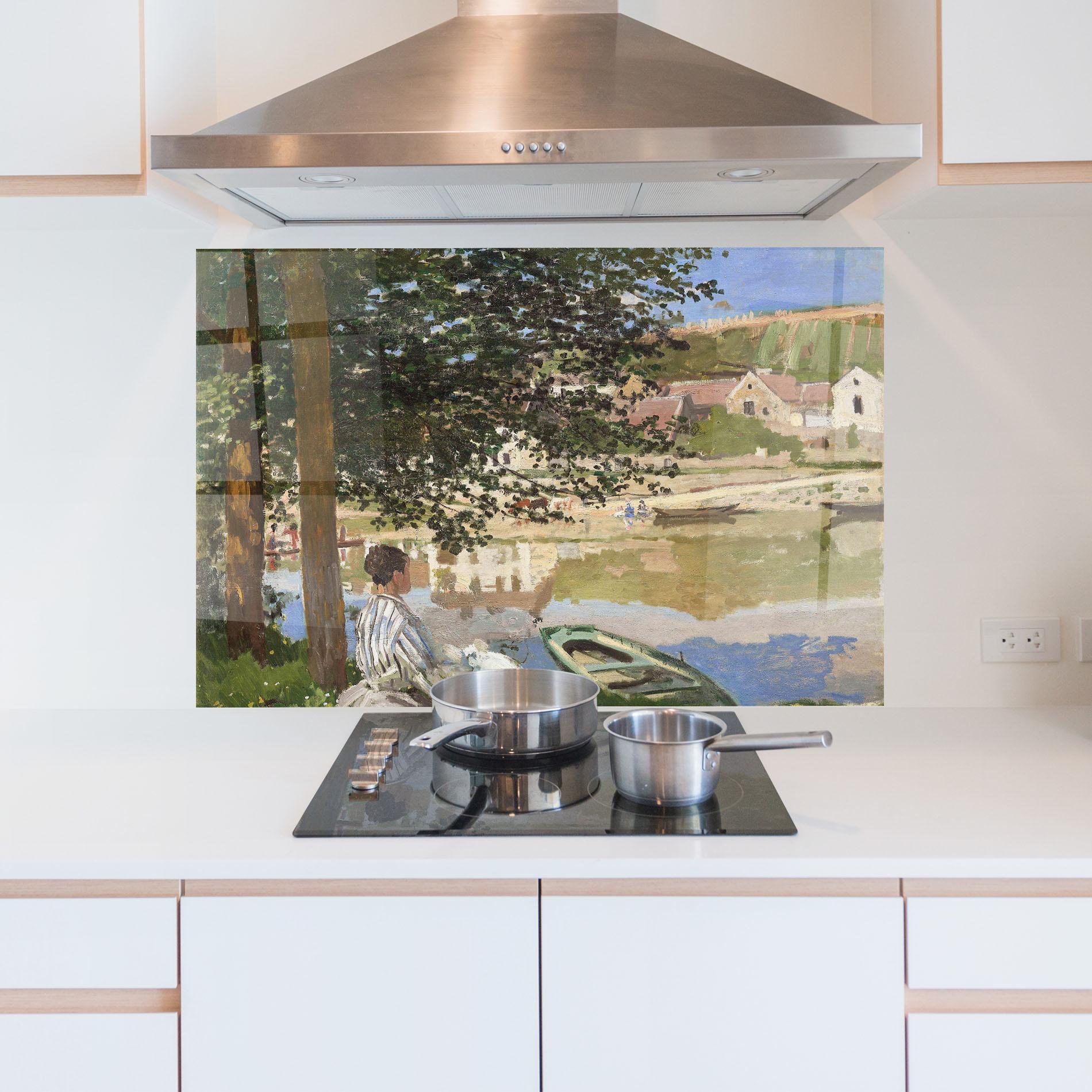 Panou Sticla Bucatarie On The Bank Of The Seine mockup 5