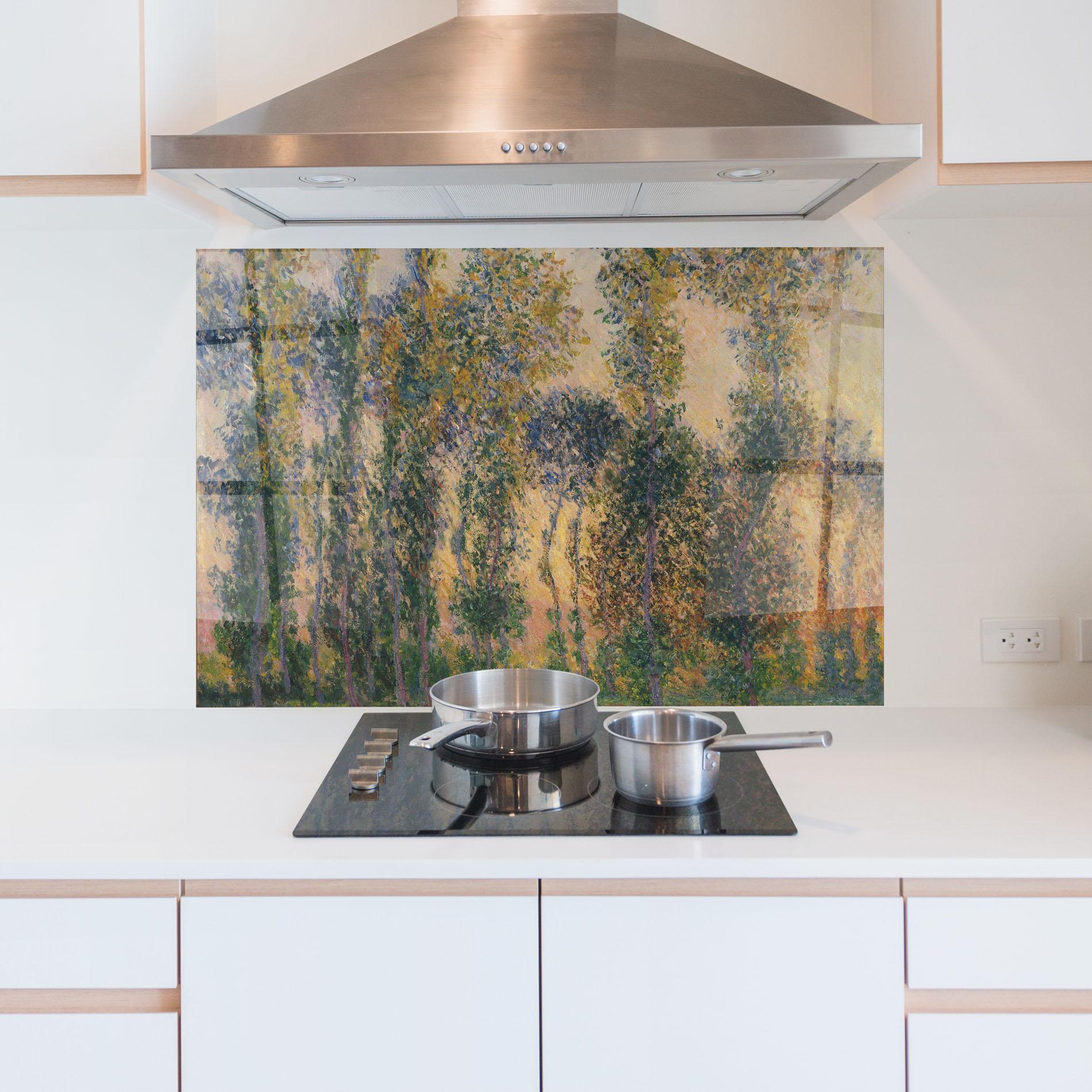 Panou Sticla Bucatarie Poplars At Giverny mockup 5