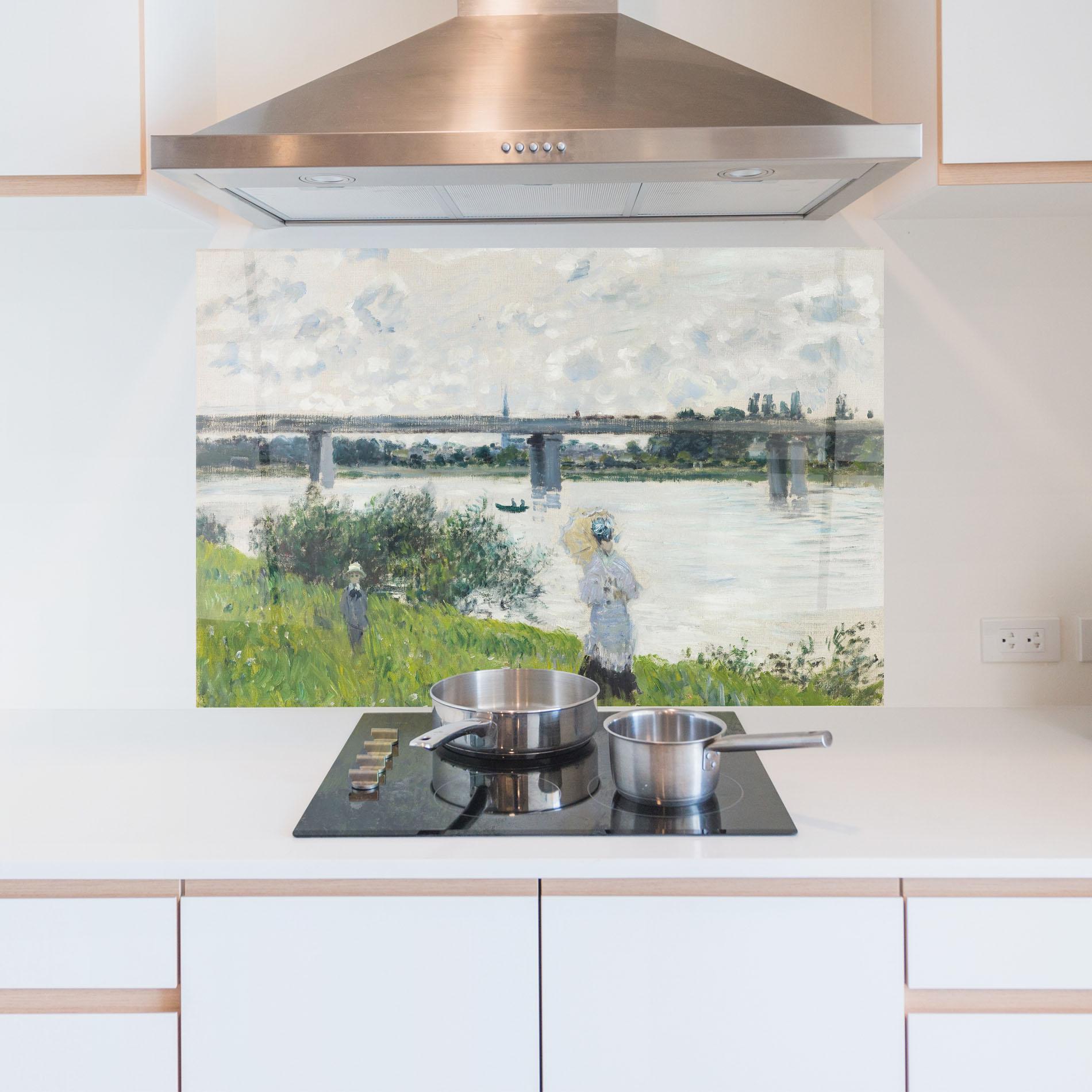 Panou Sticla Bucatarie Promenade Railroad Bridge mockup 5